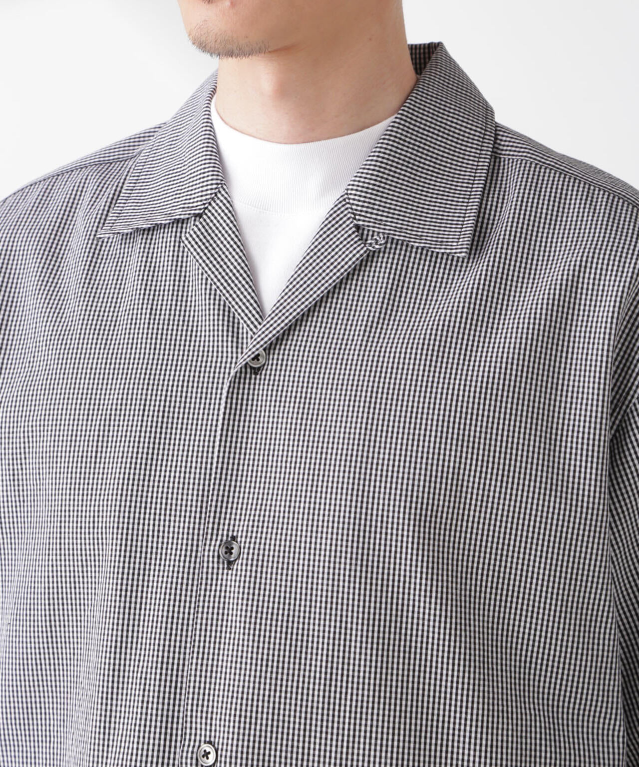 「NJ/CLUB」 マイクロギンガムチェックシャツ 半袖 6685121206