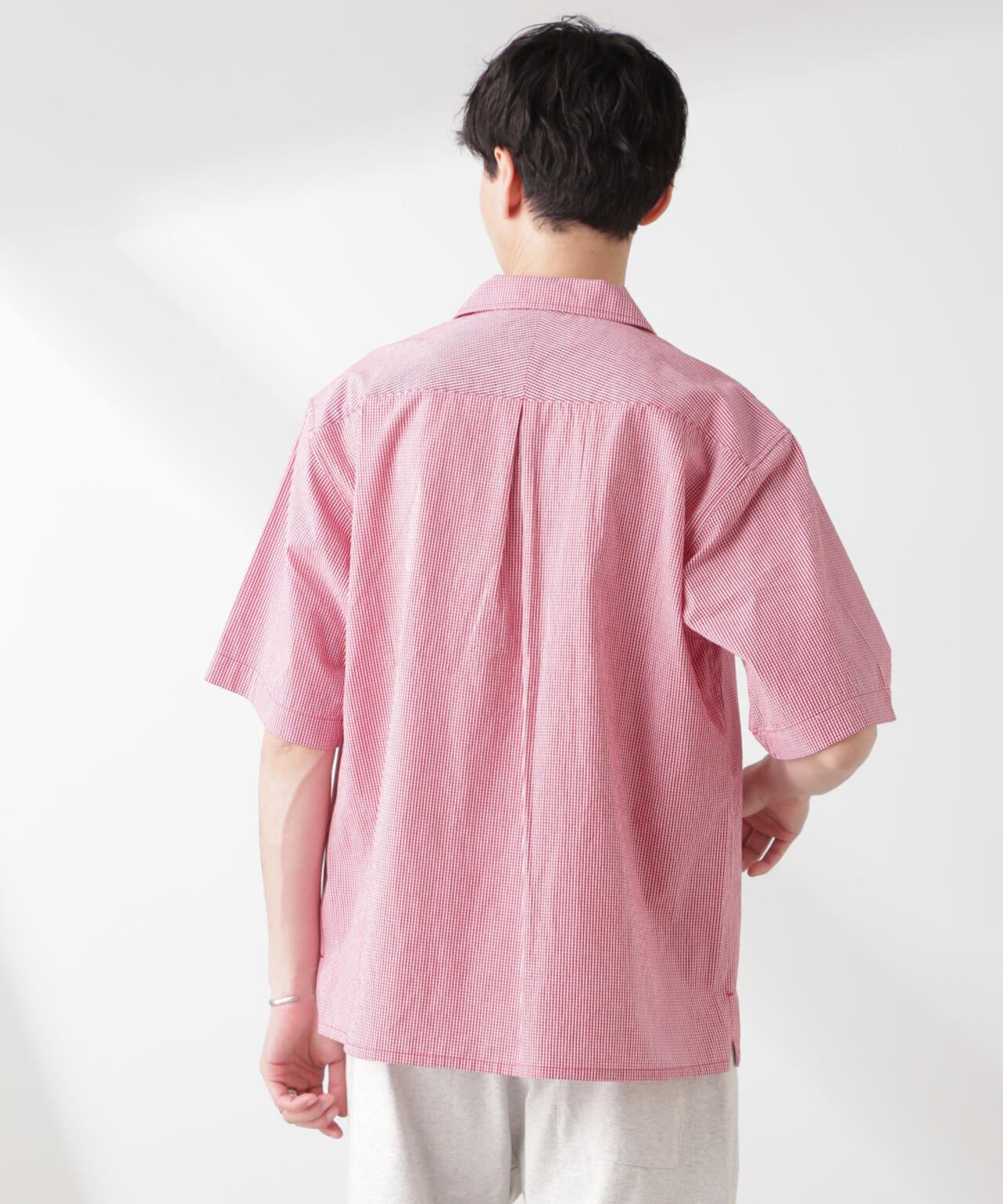 「NJ/CLUB」 マイクロギンガムチェックシャツ 半袖 6685121206