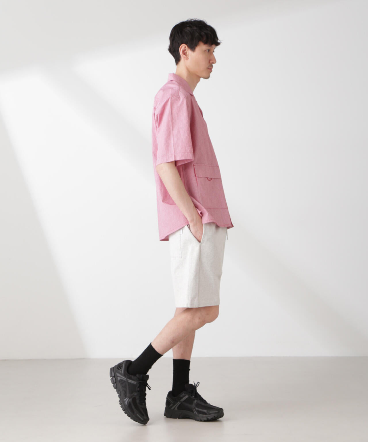 「NJ/CLUB」 マイクロギンガムチェックシャツ 半袖 6685121206