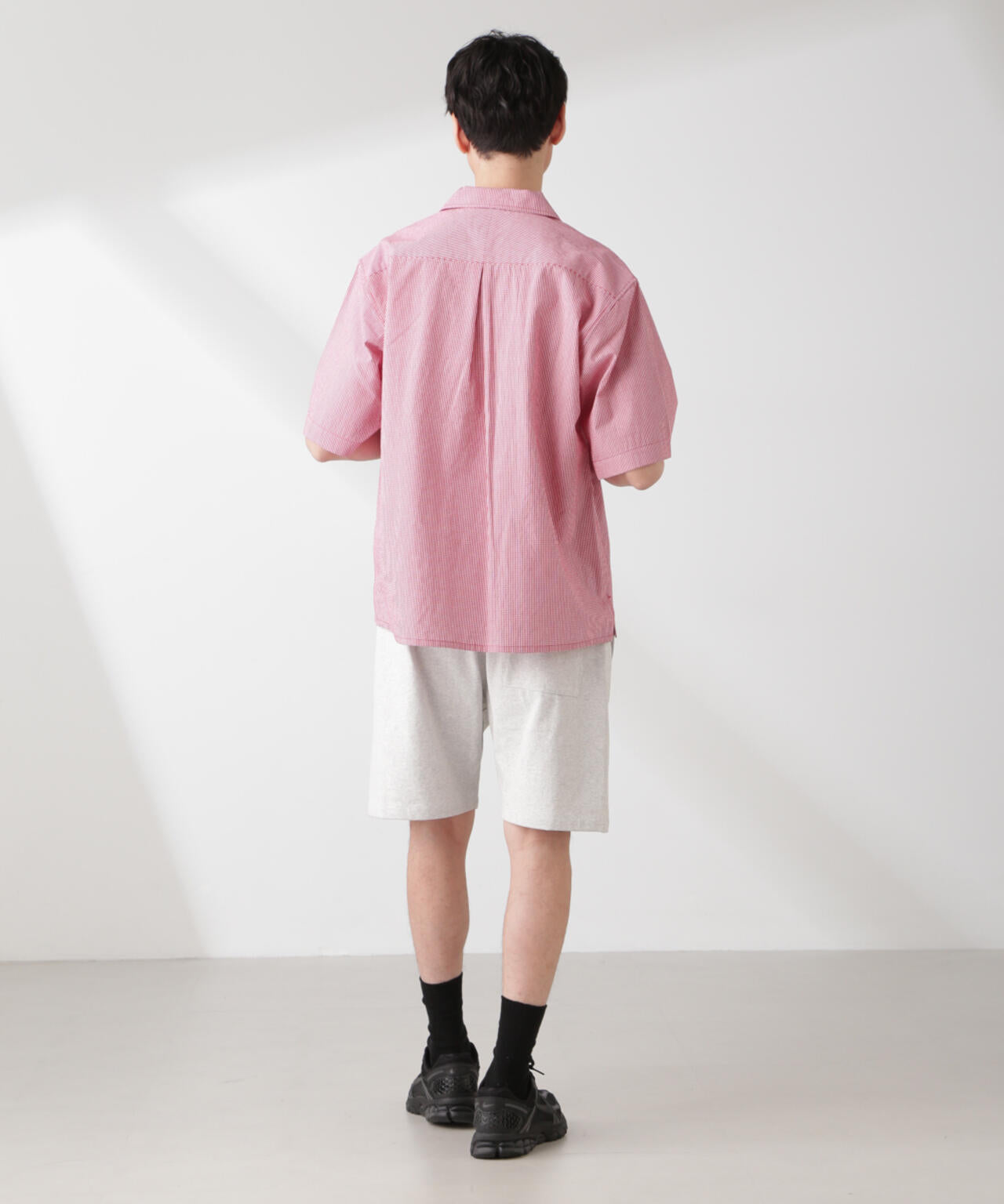 「NJ/CLUB」 マイクロギンガムチェックシャツ 半袖 6685121206