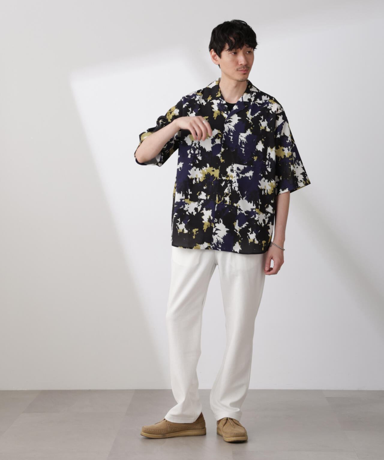 ペイント風オープンカラーシャツ 6685121213