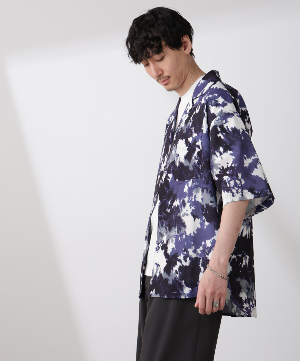 ペイント風オープンカラーシャツ 6685121213