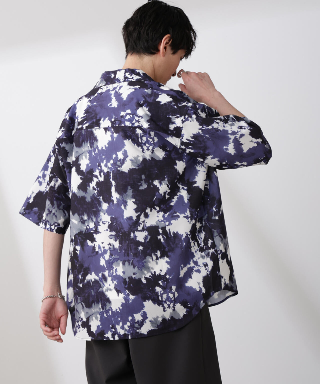 ペイント風オープンカラーシャツ 6685121213