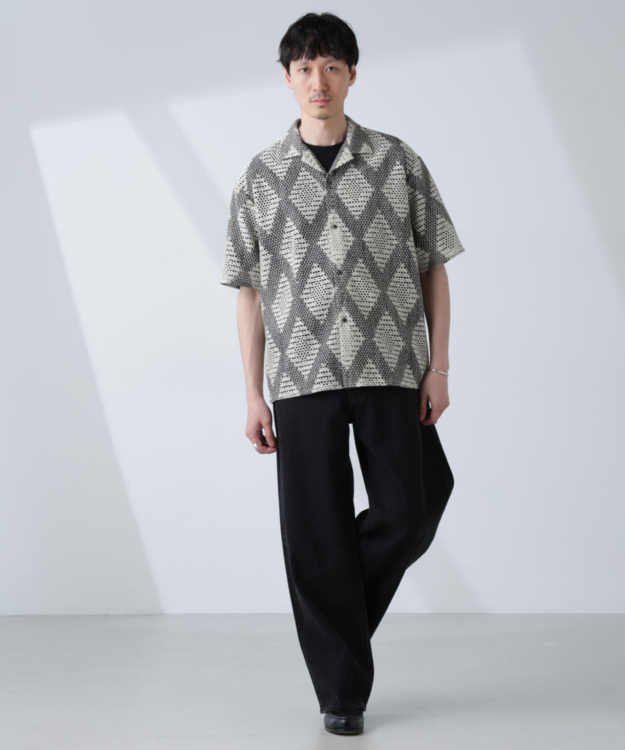 ダイヤレース オープンカラーシャツ 6685121217