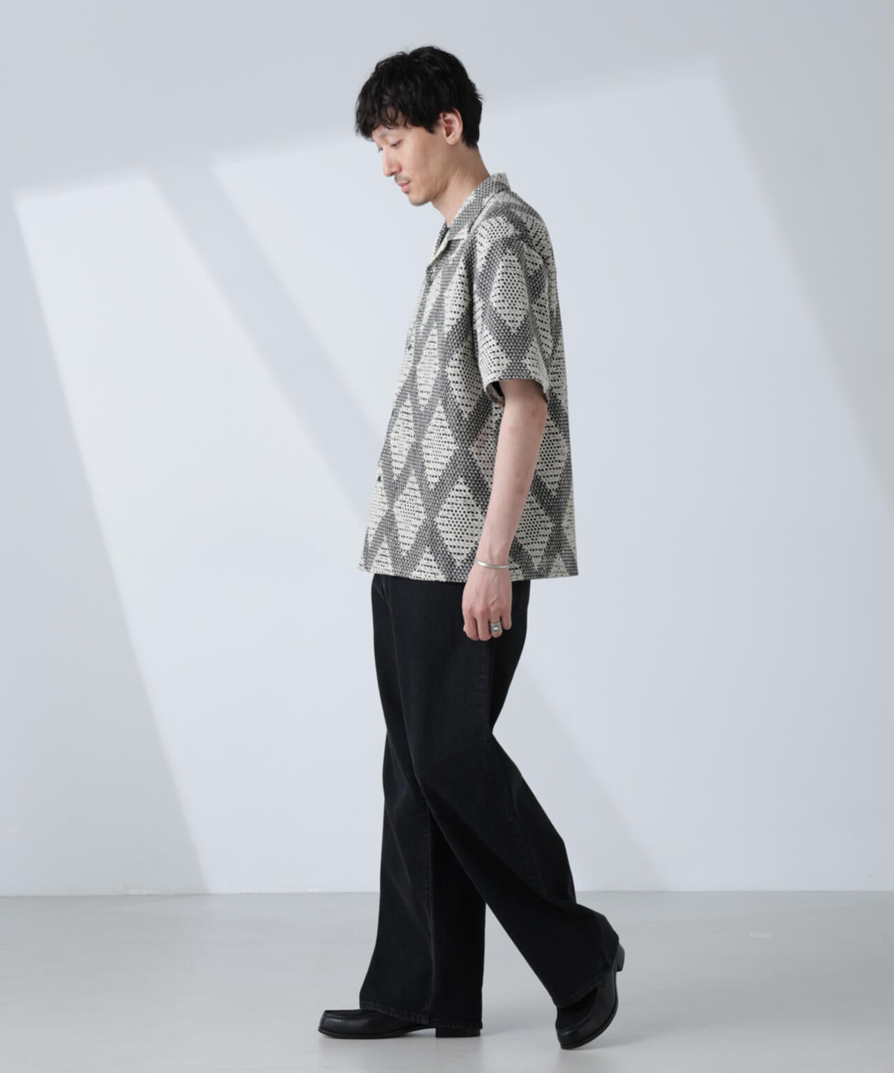 ダイヤレース オープンカラーシャツ 6685121217