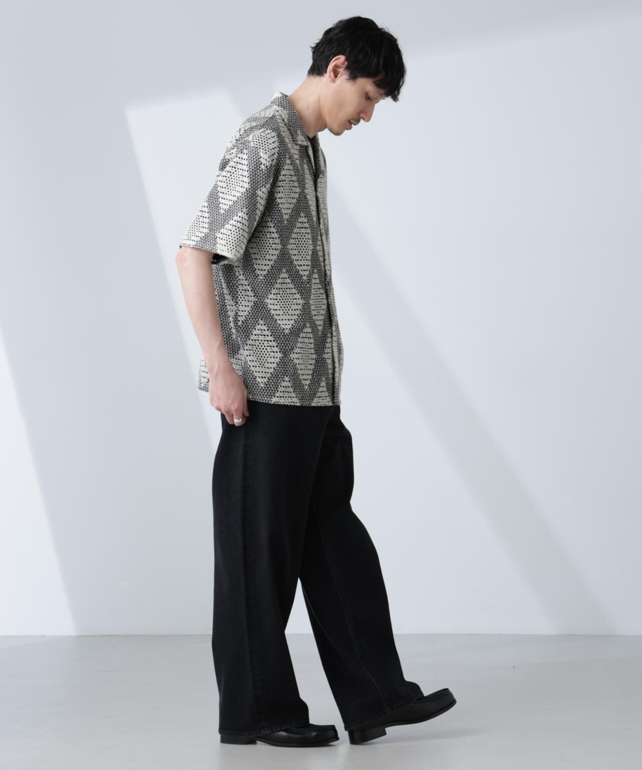 ダイヤレース オープンカラーシャツ 6685121217