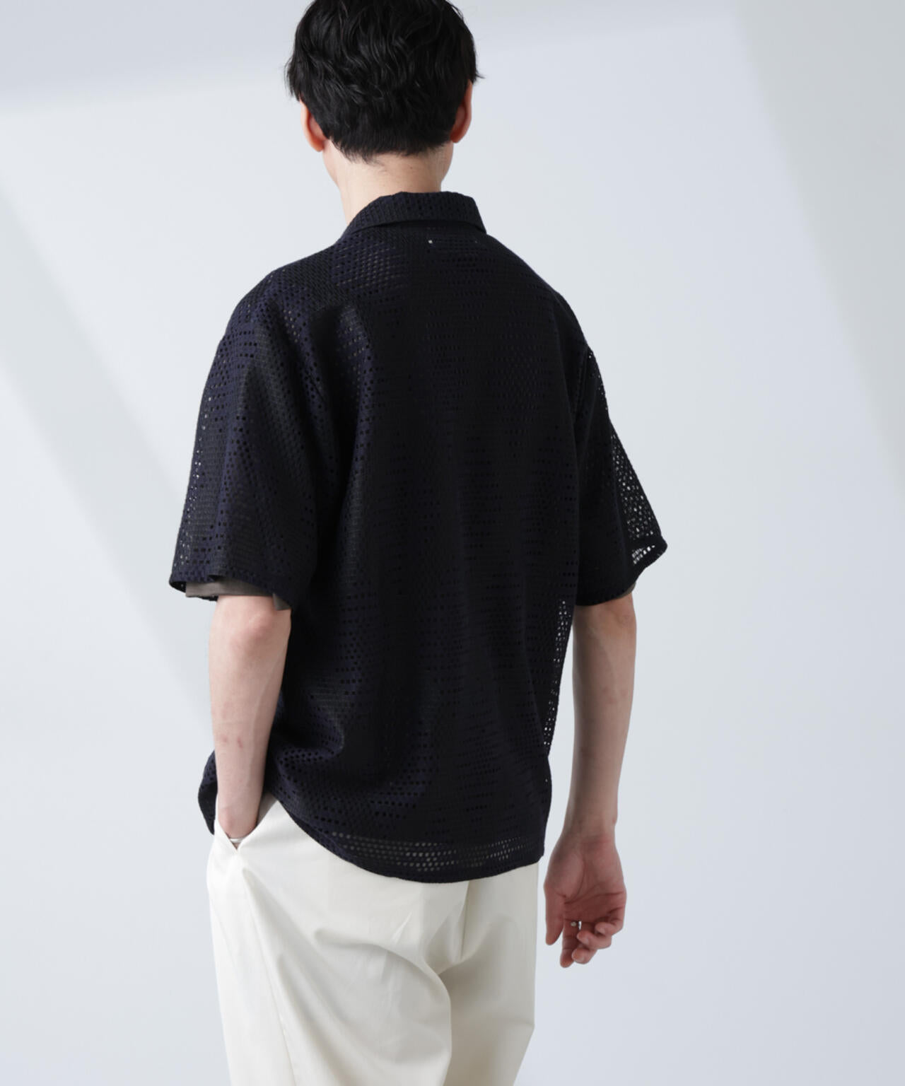 ダイヤレース オープンカラーシャツ 6685121217