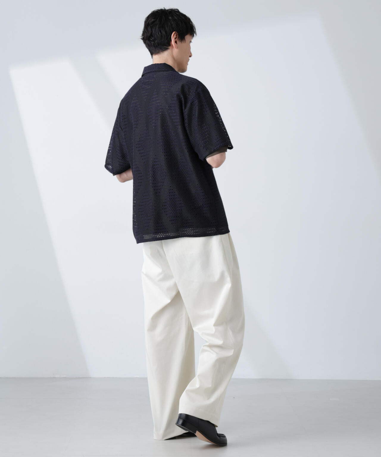 ダイヤレース オープンカラーシャツ 6685121217