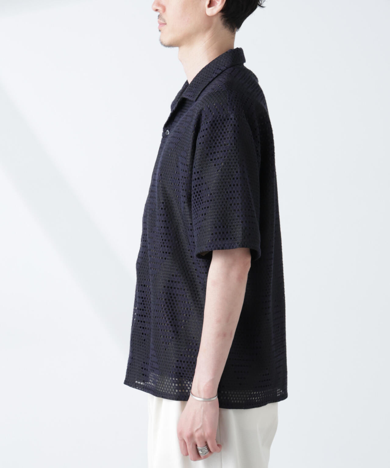 ダイヤレース オープンカラーシャツ 6685121217