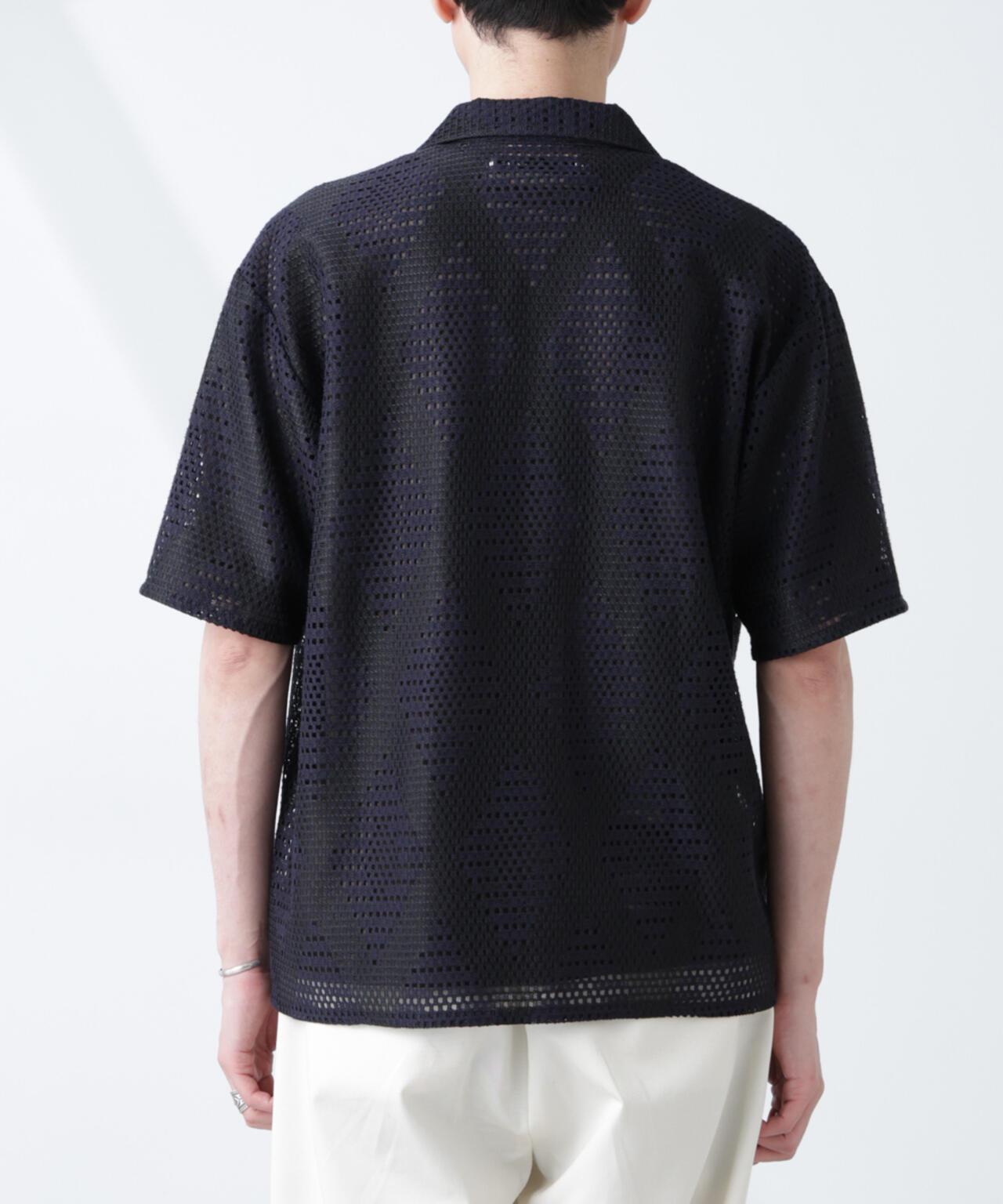 ダイヤレース オープンカラーシャツ 6685121217