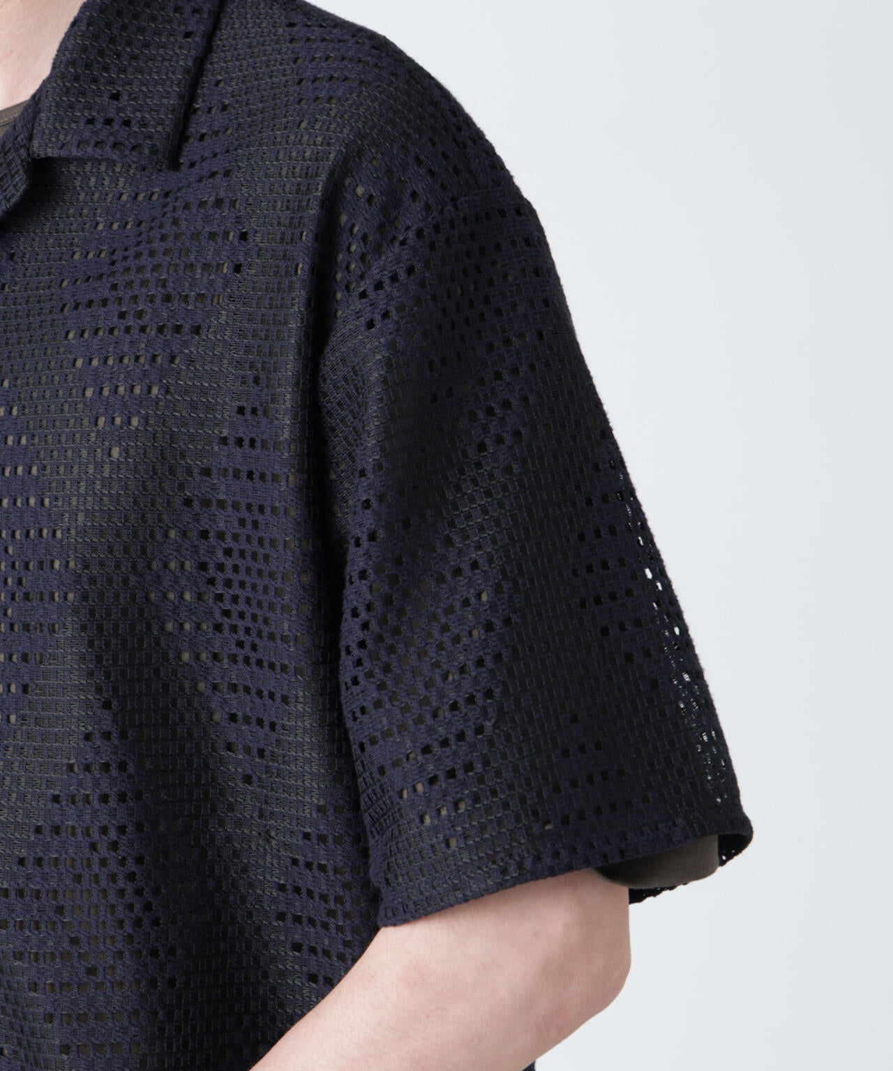 ダイヤレース オープンカラーシャツ 6685121217