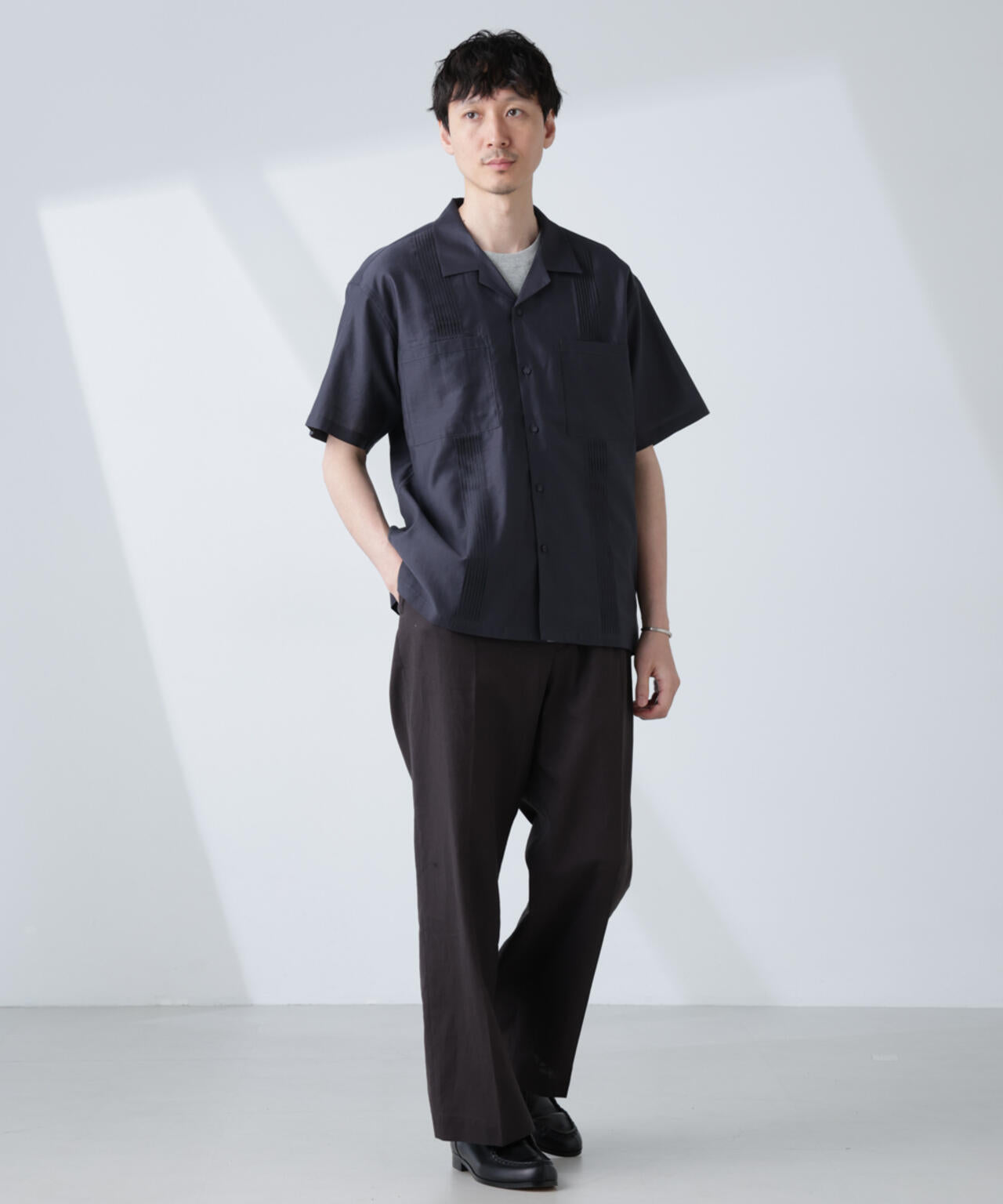 オープンカラーキューバシャツ 6685121219