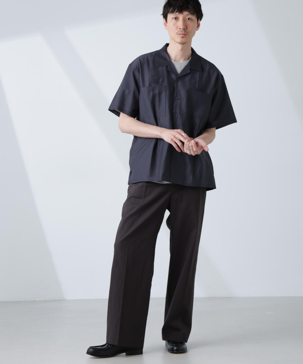 オープンカラーキューバシャツ 6685121219