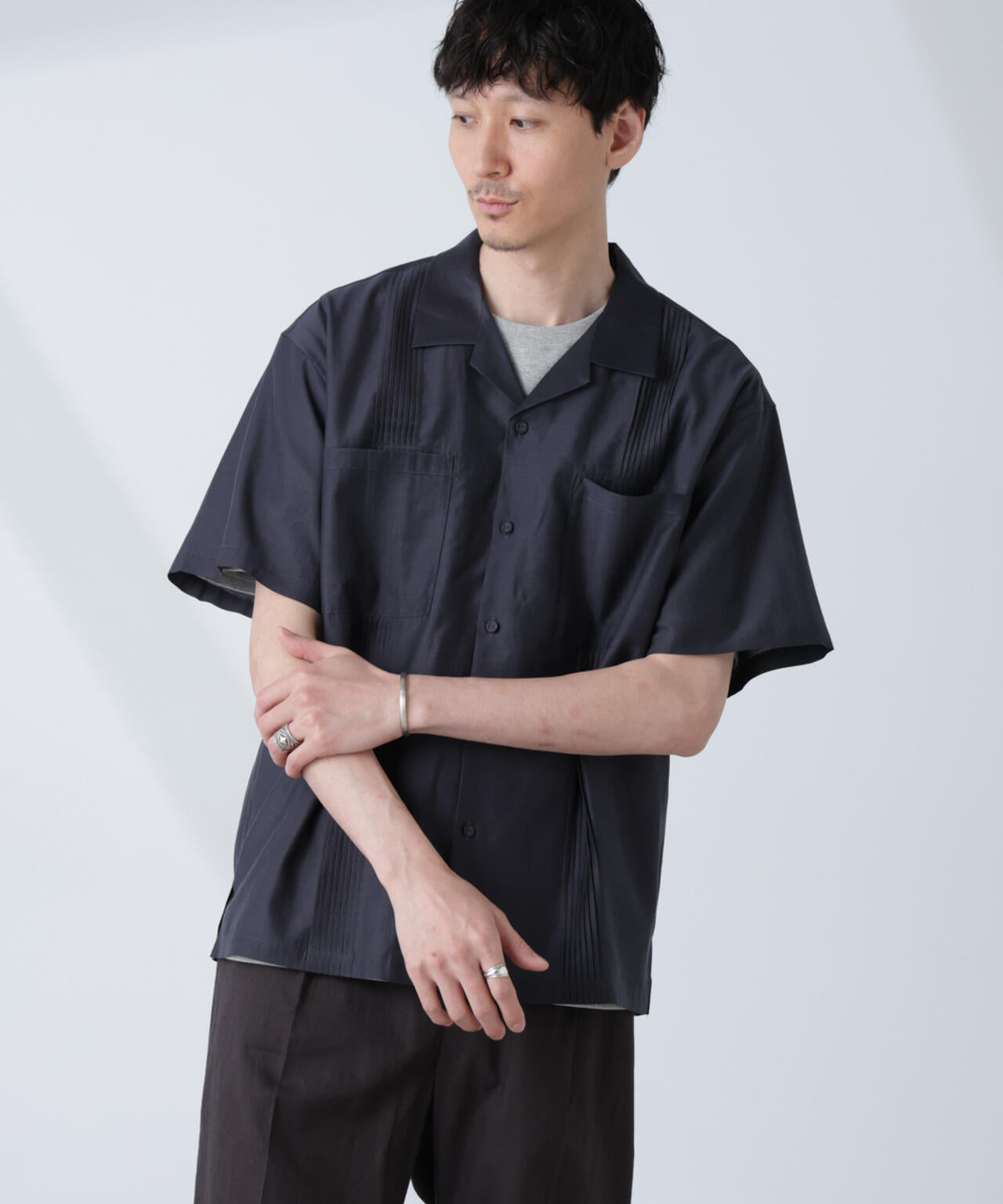 オープンカラーキューバシャツ 6685121219