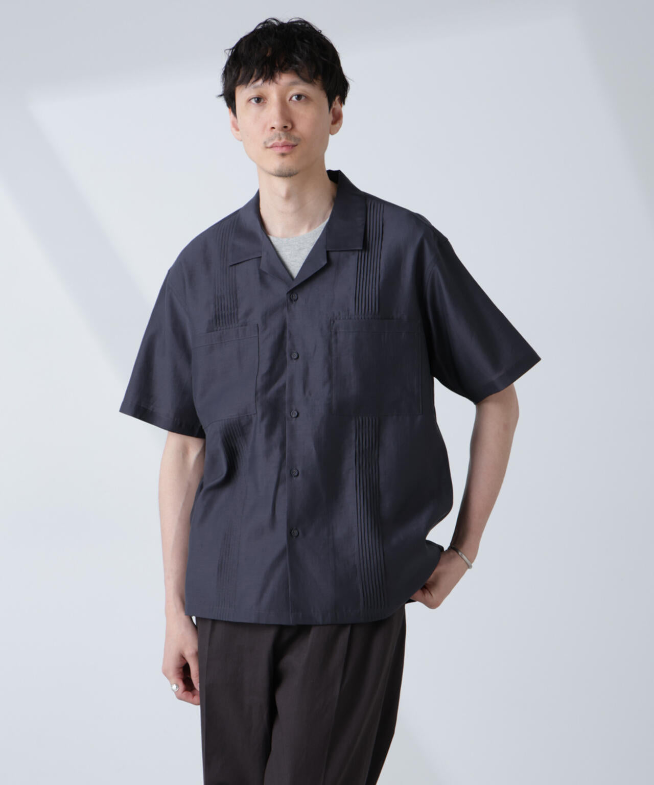 オープンカラーキューバシャツ 6685121219