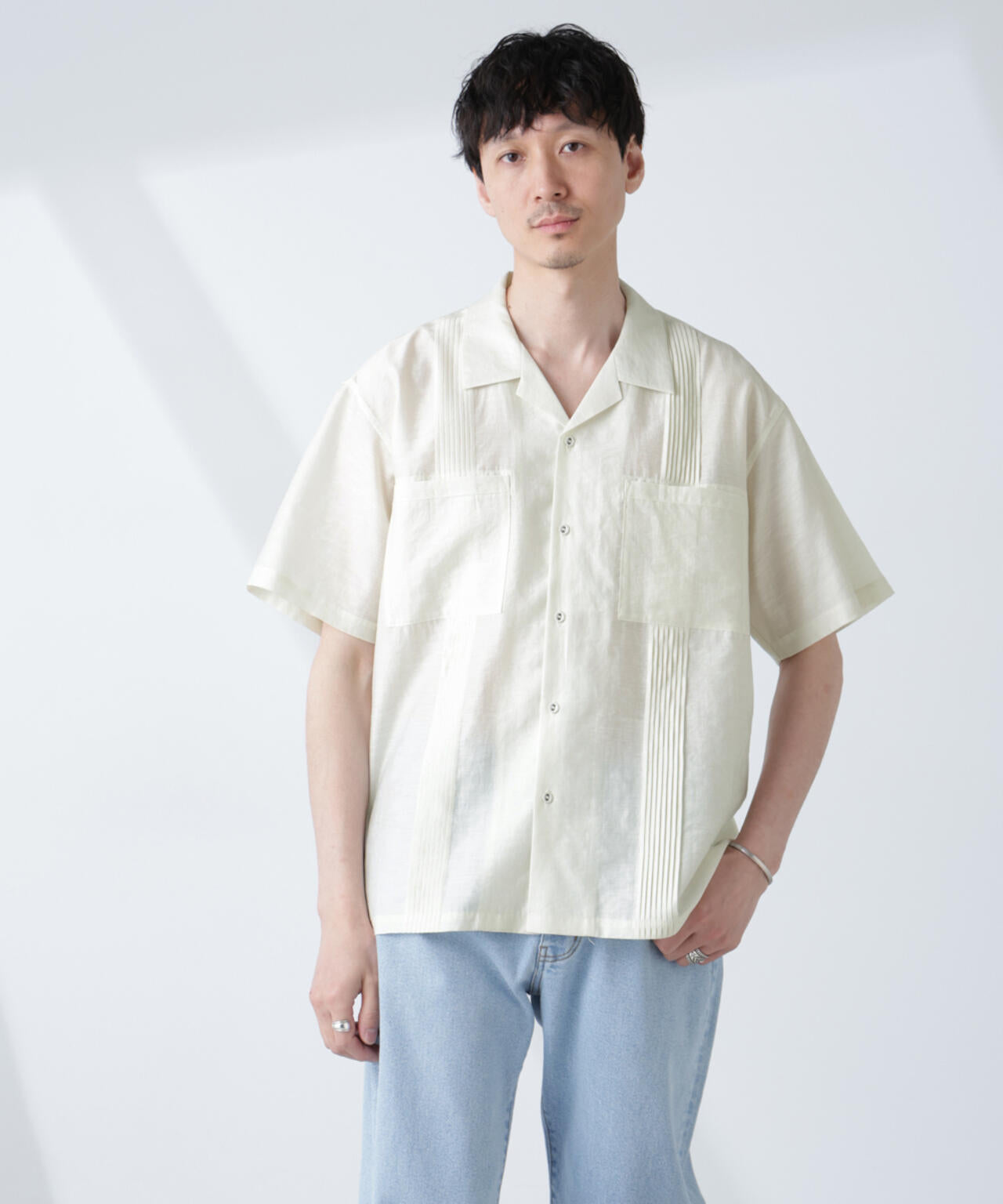 オープンカラーキューバシャツ 6685121219