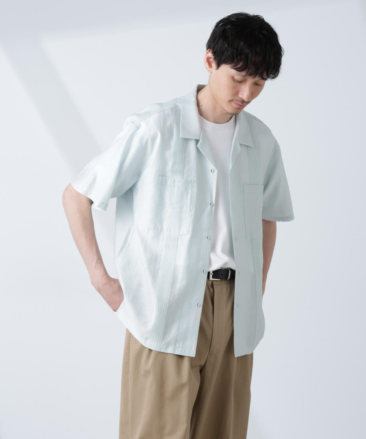 オープンカラーキューバシャツ 6685121219