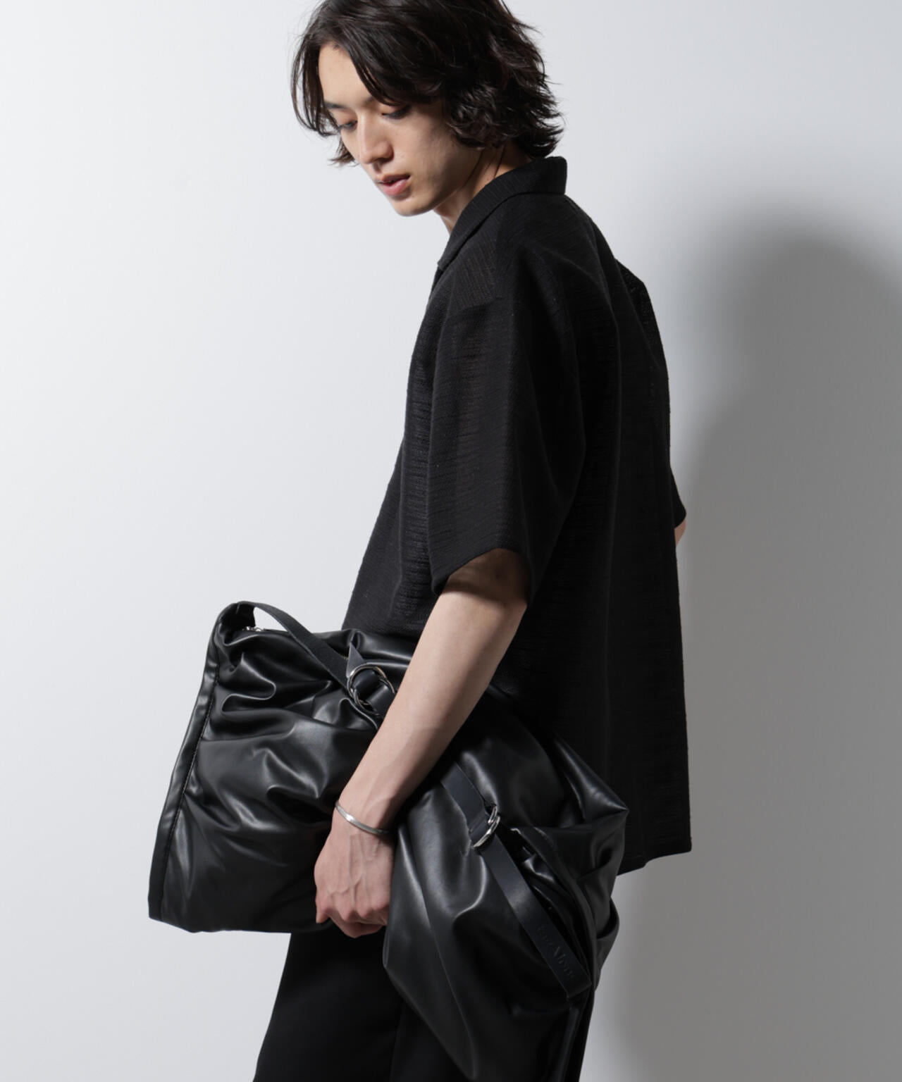 スラブラメ オープンカラーシャツ 6685121221