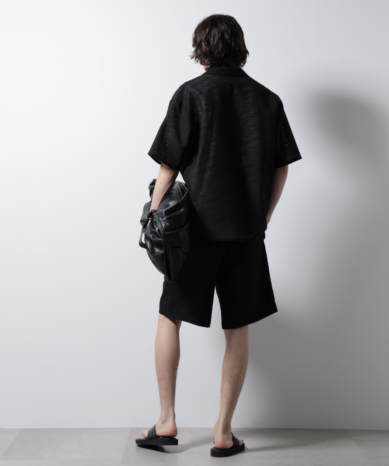 スラブラメ オープンカラーシャツ 6685121221