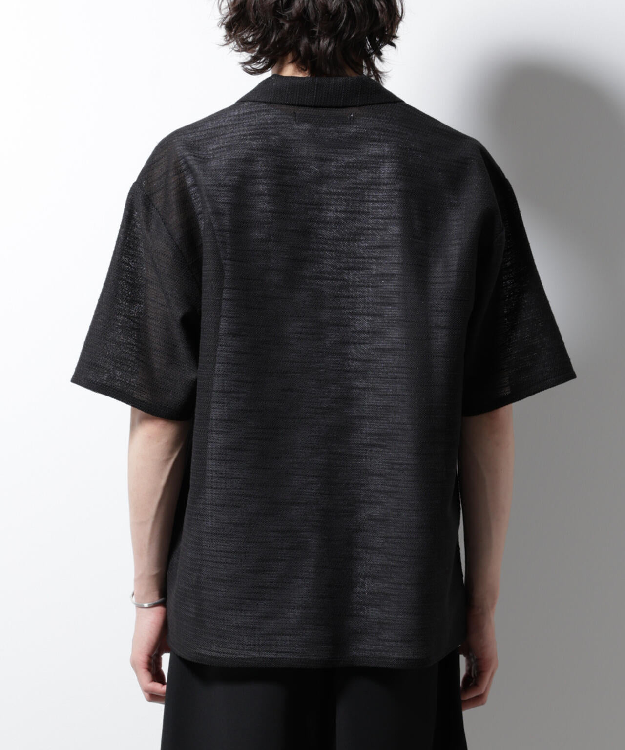 スラブラメ オープンカラーシャツ 6685121221