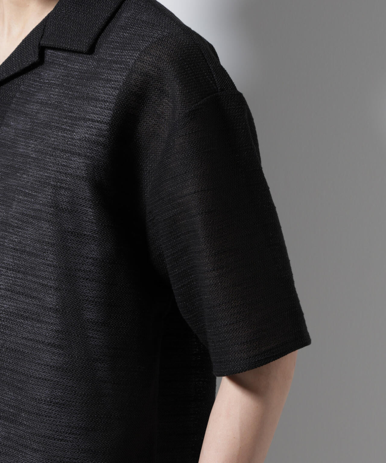 スラブラメ オープンカラーシャツ 6685121221