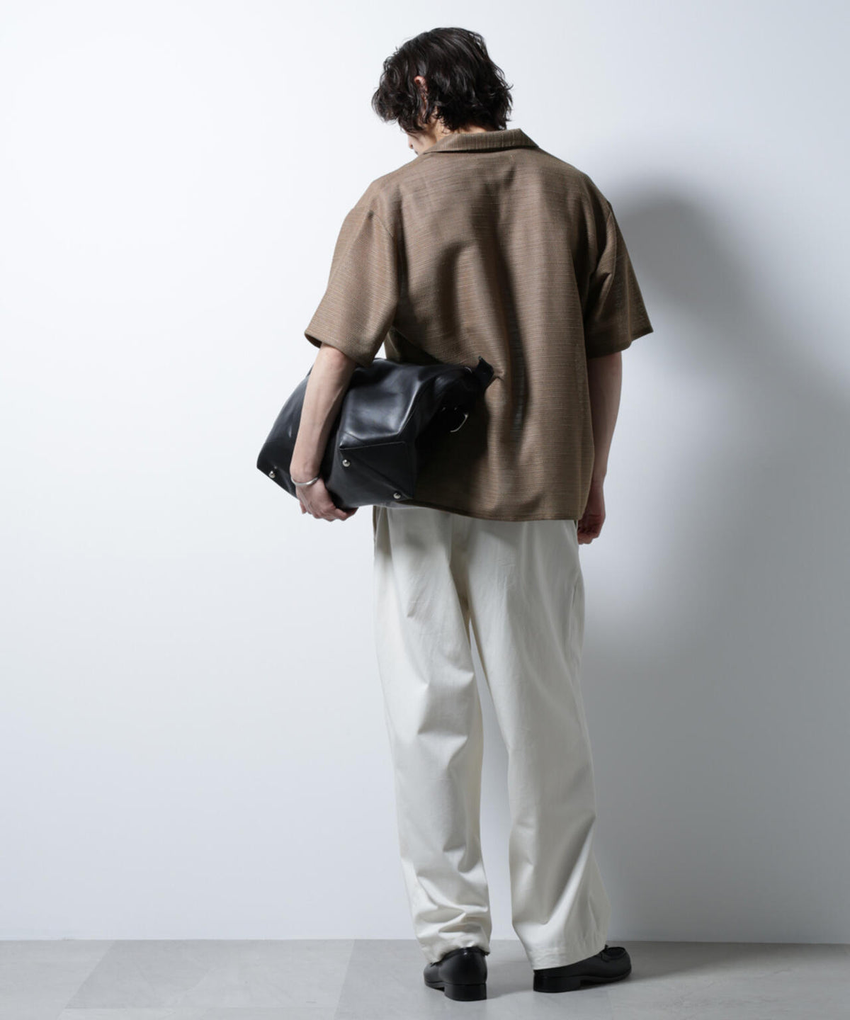 スラブラメ オープンカラーシャツ 6685121221