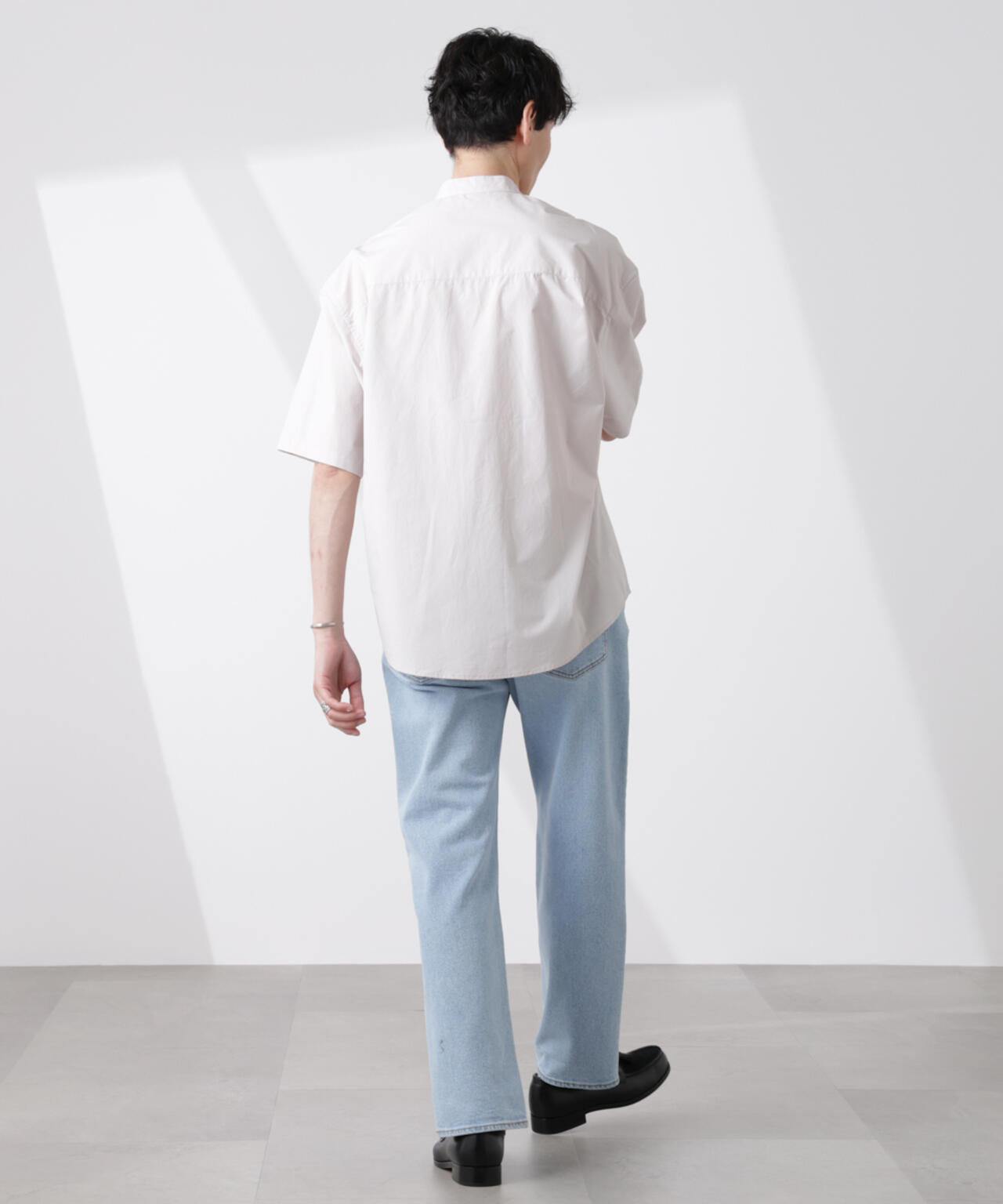 「大人のワイドシャツ」バンドカラー 半袖 6685121223
