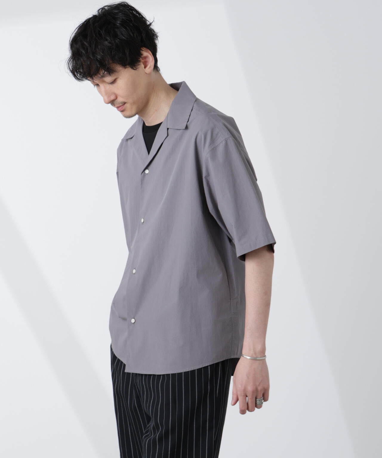 「大人のワイドシャツ」オープンカラー 半袖 6685121224