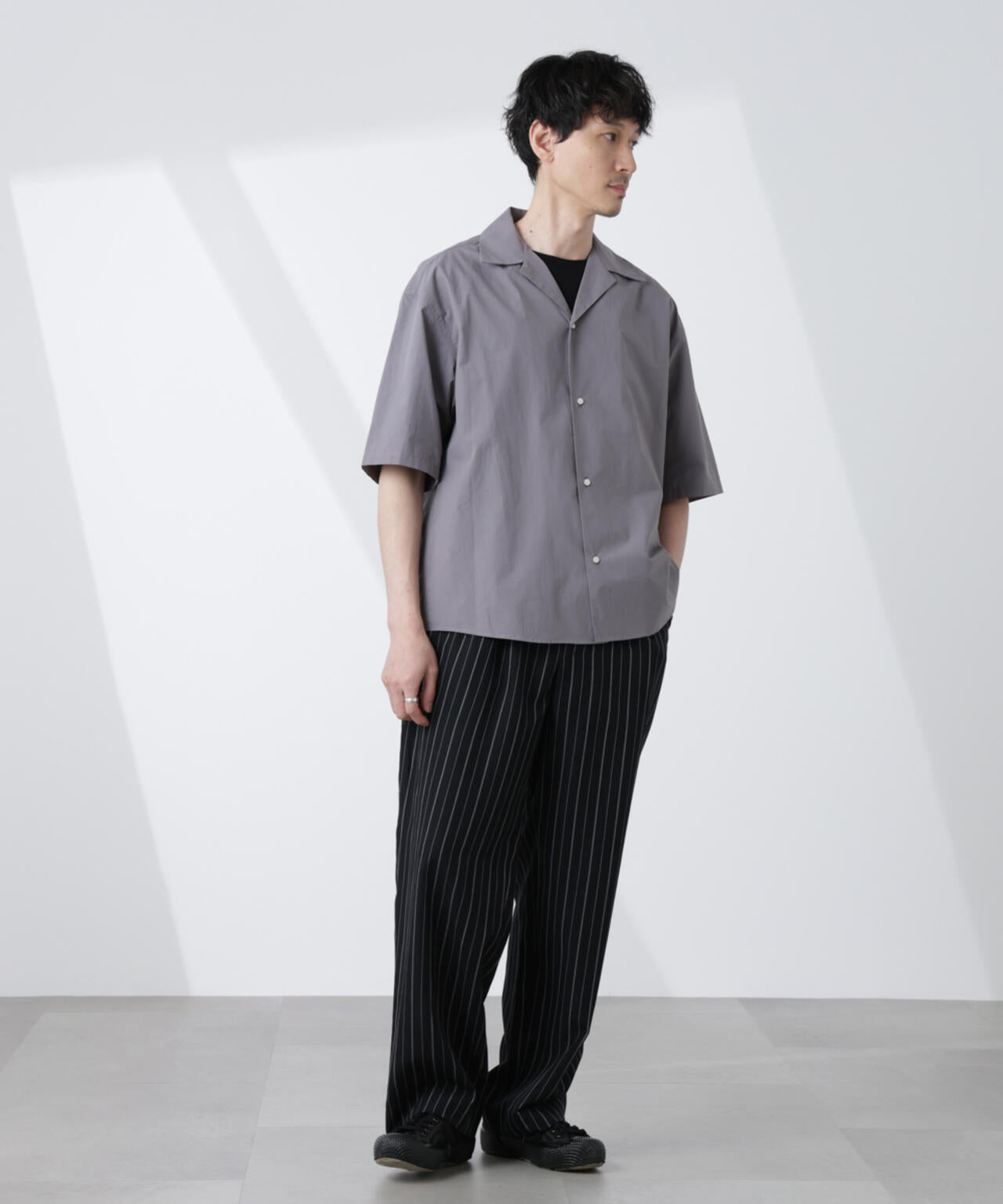 「大人のワイドシャツ」オープンカラー 半袖 6685121224