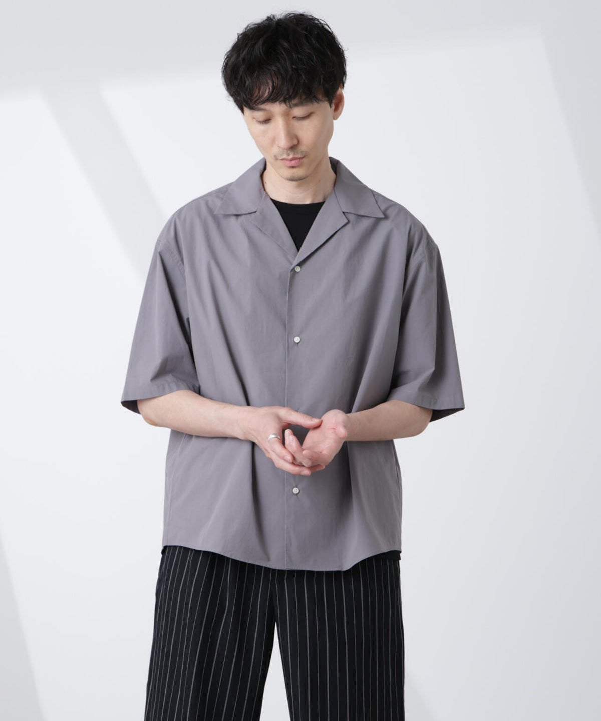 「大人のワイドシャツ」オープンカラー 半袖 6685121224