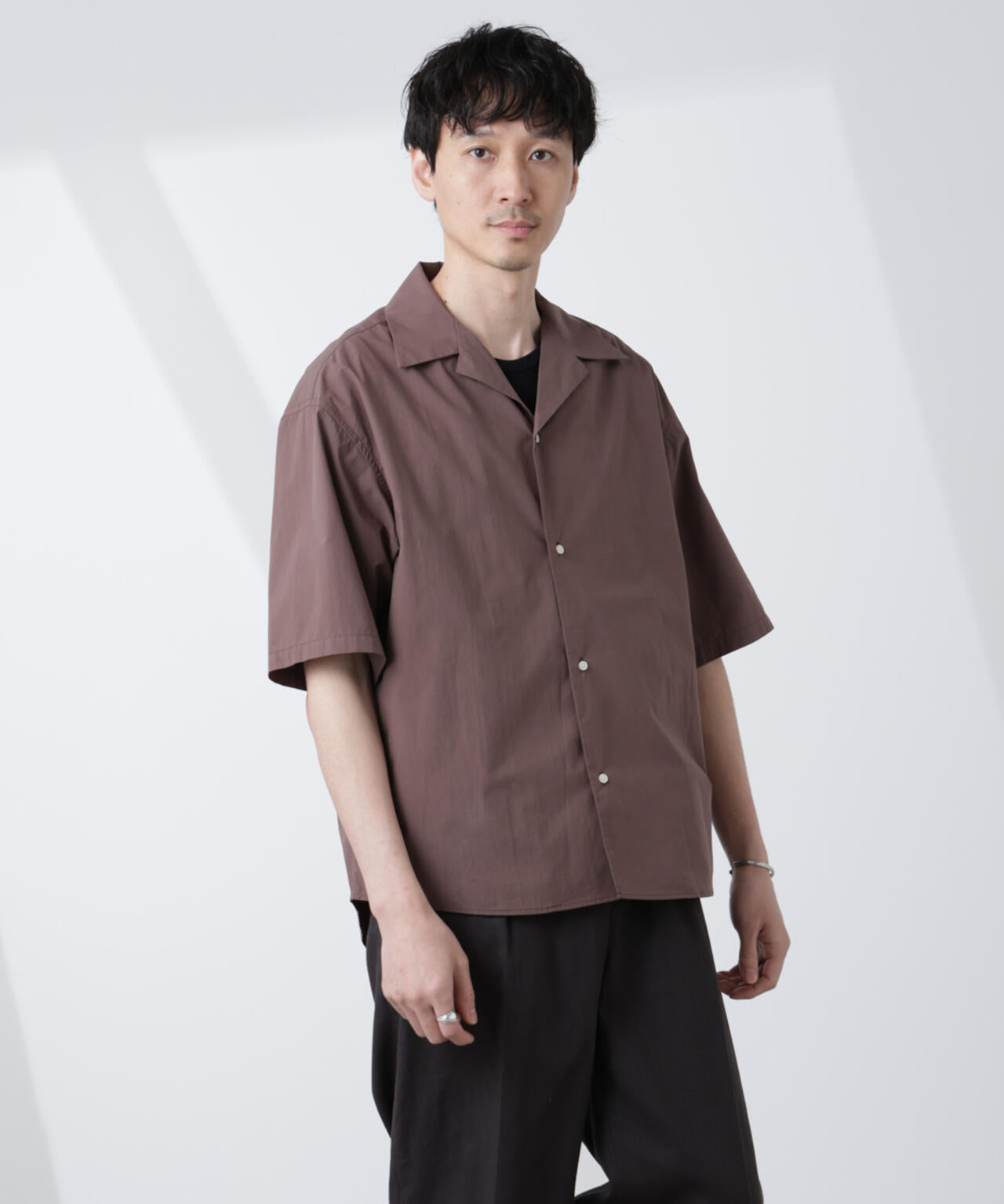 「大人のワイドシャツ」オープンカラー 半袖 6685121224