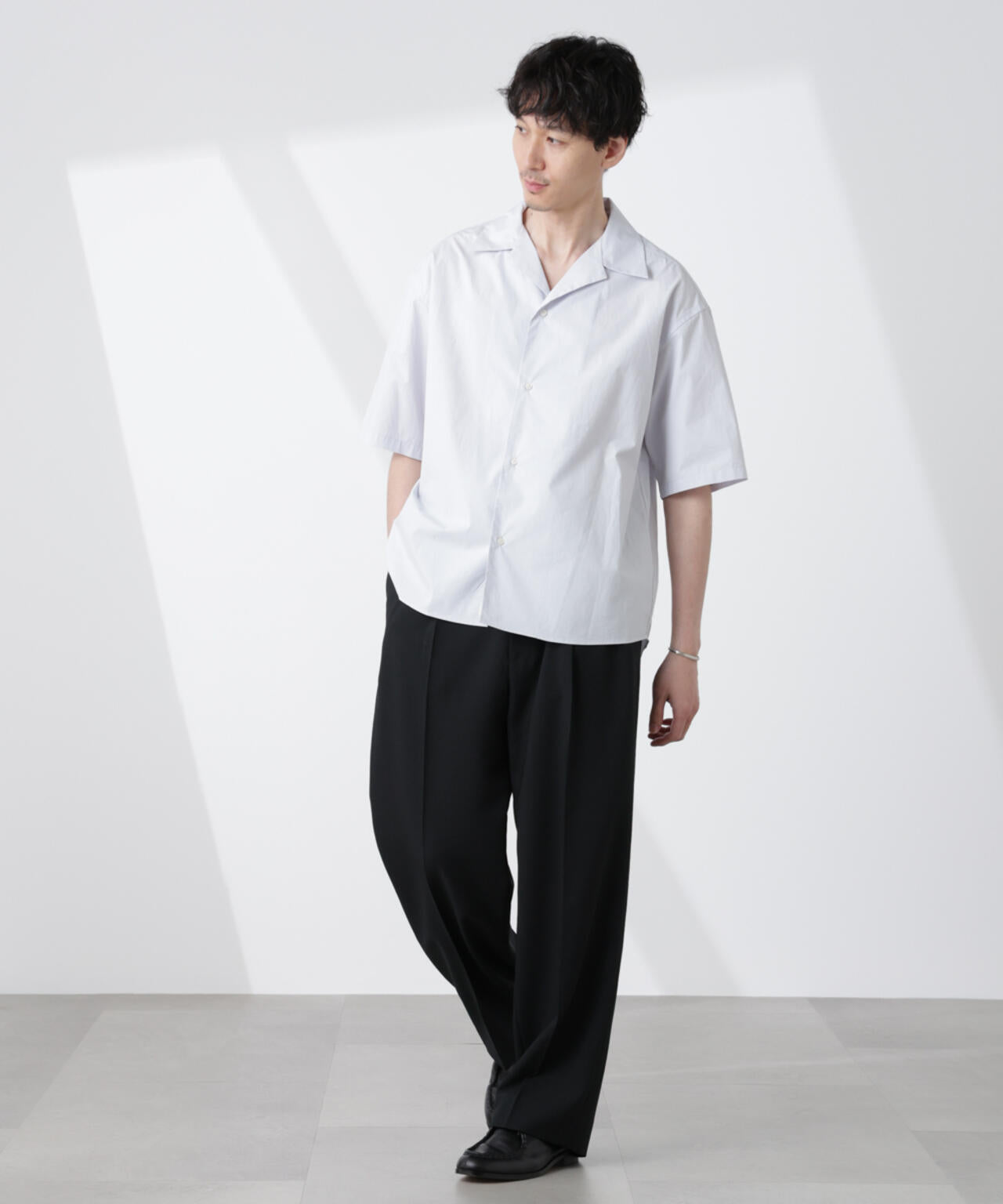 「大人のワイドシャツ」オープンカラー 半袖 6685121224