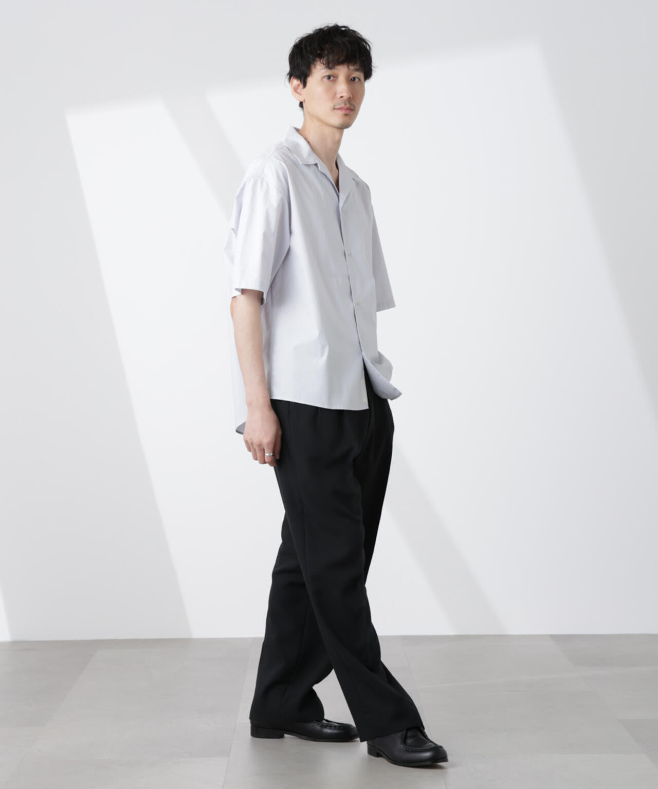 「大人のワイドシャツ」オープンカラー 半袖 6685121224