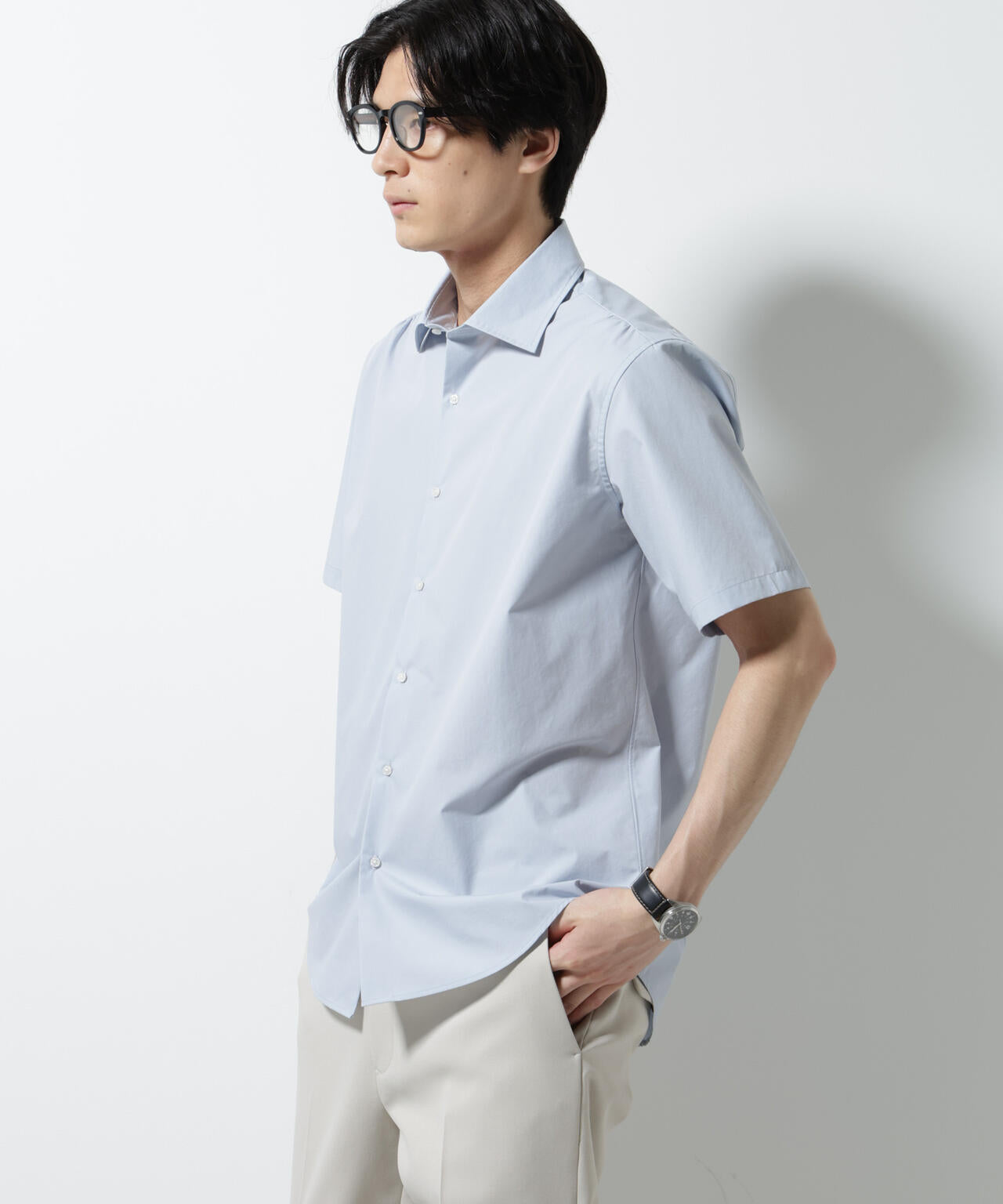 「N shirt」 速乾 セミワイドカラーシャツ半袖 6685121230