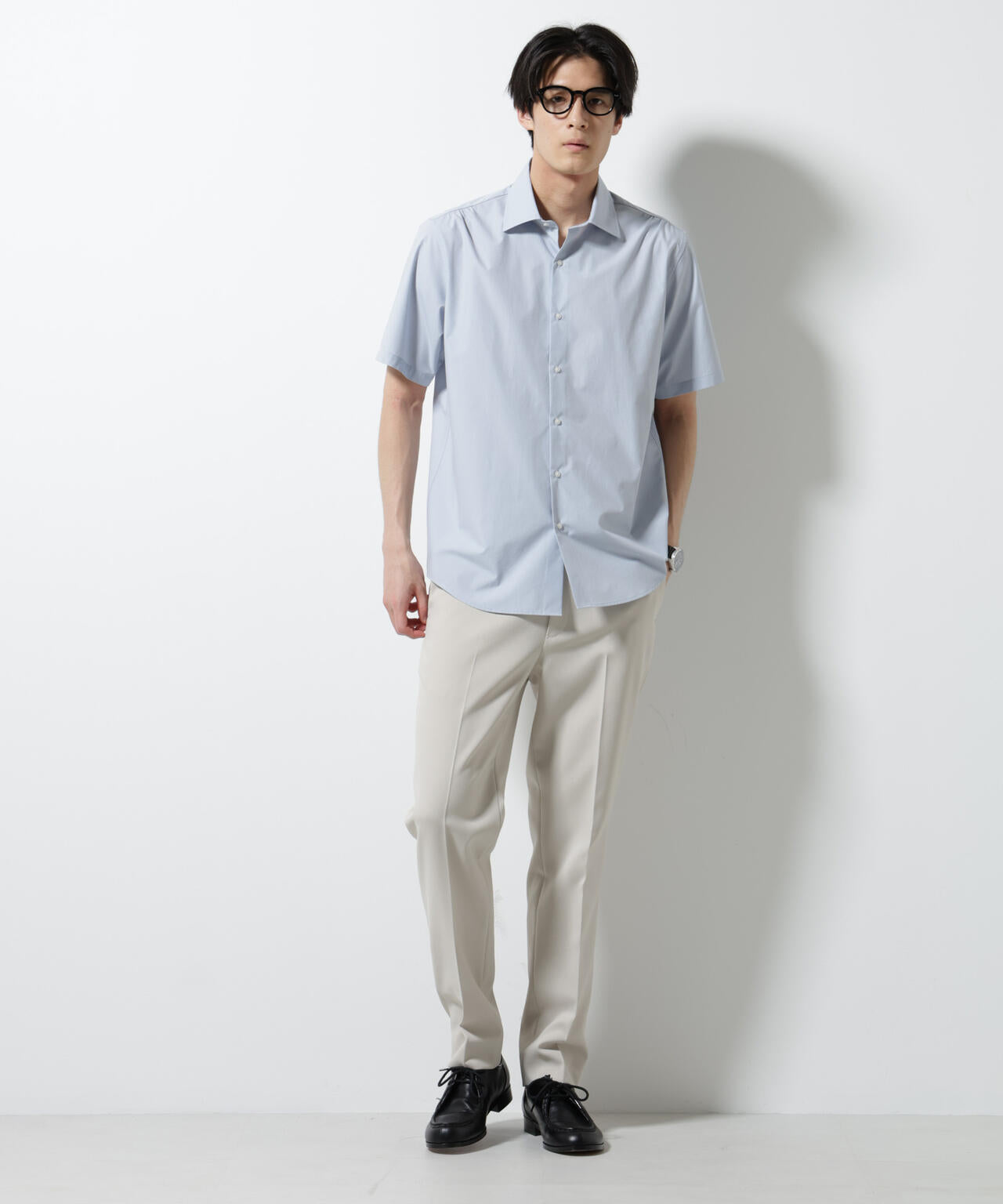 「N shirt」 速乾 セミワイドカラーシャツ半袖 6685121230