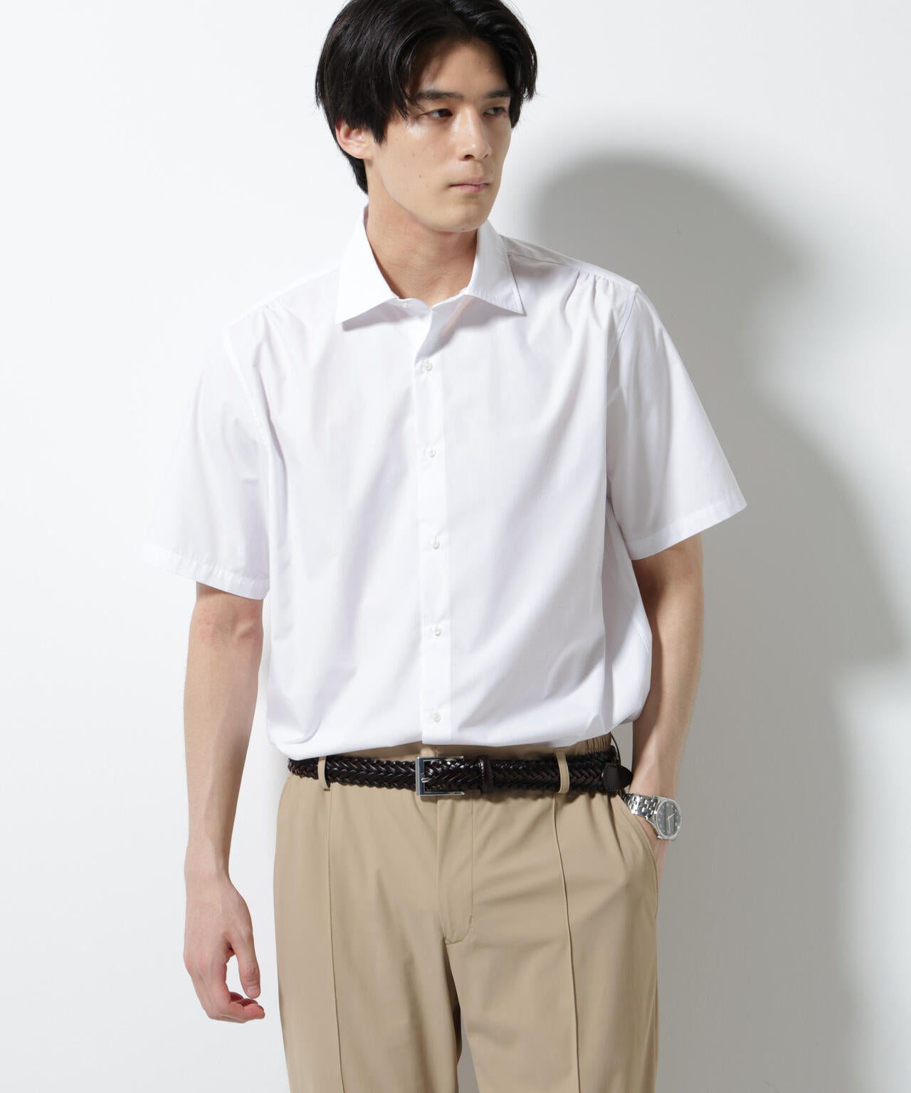 「N shirt」 速乾 セミワイドカラーシャツ半袖 6685121230