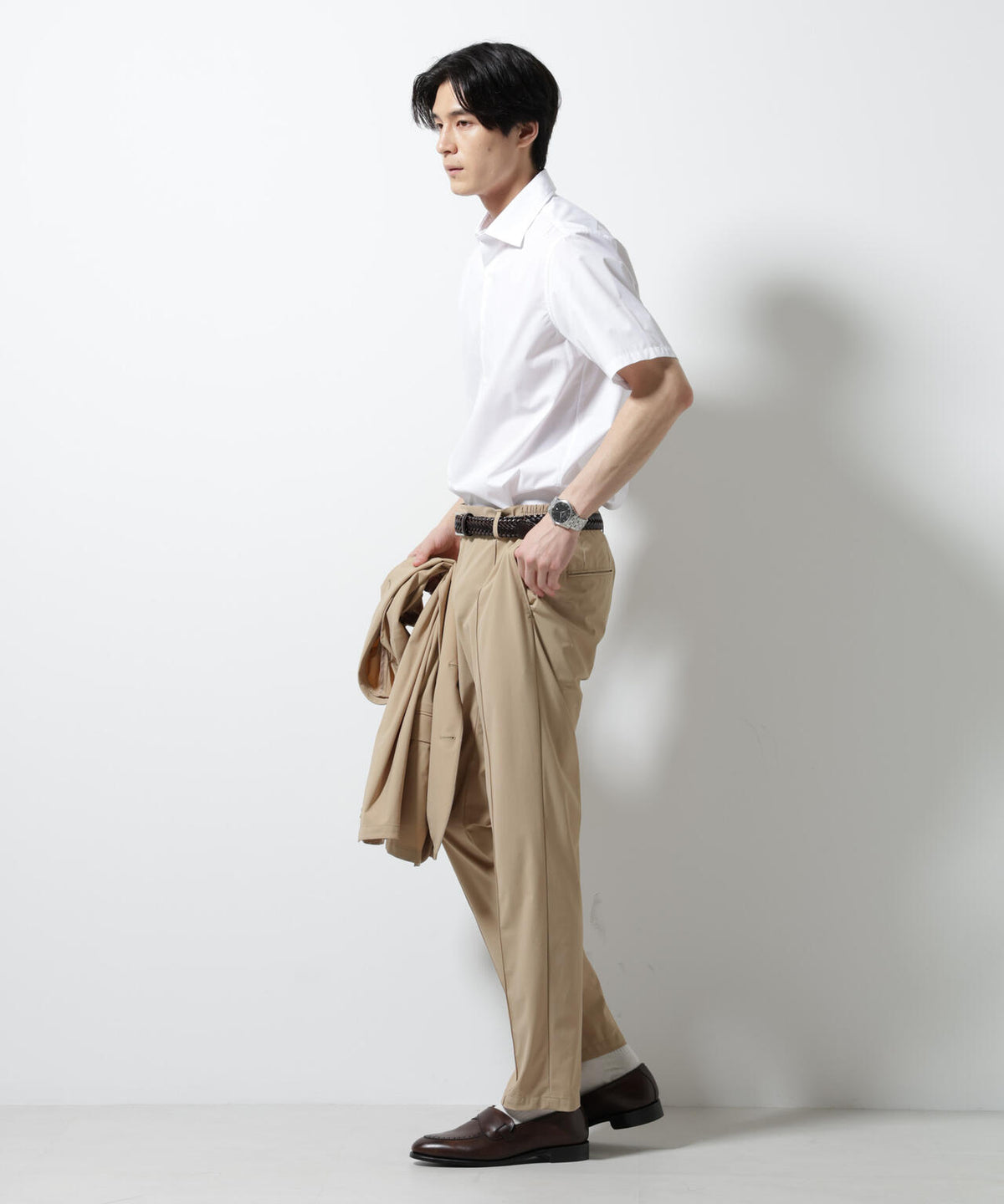 「N shirt」 速乾 セミワイドカラーシャツ半袖 6685121230