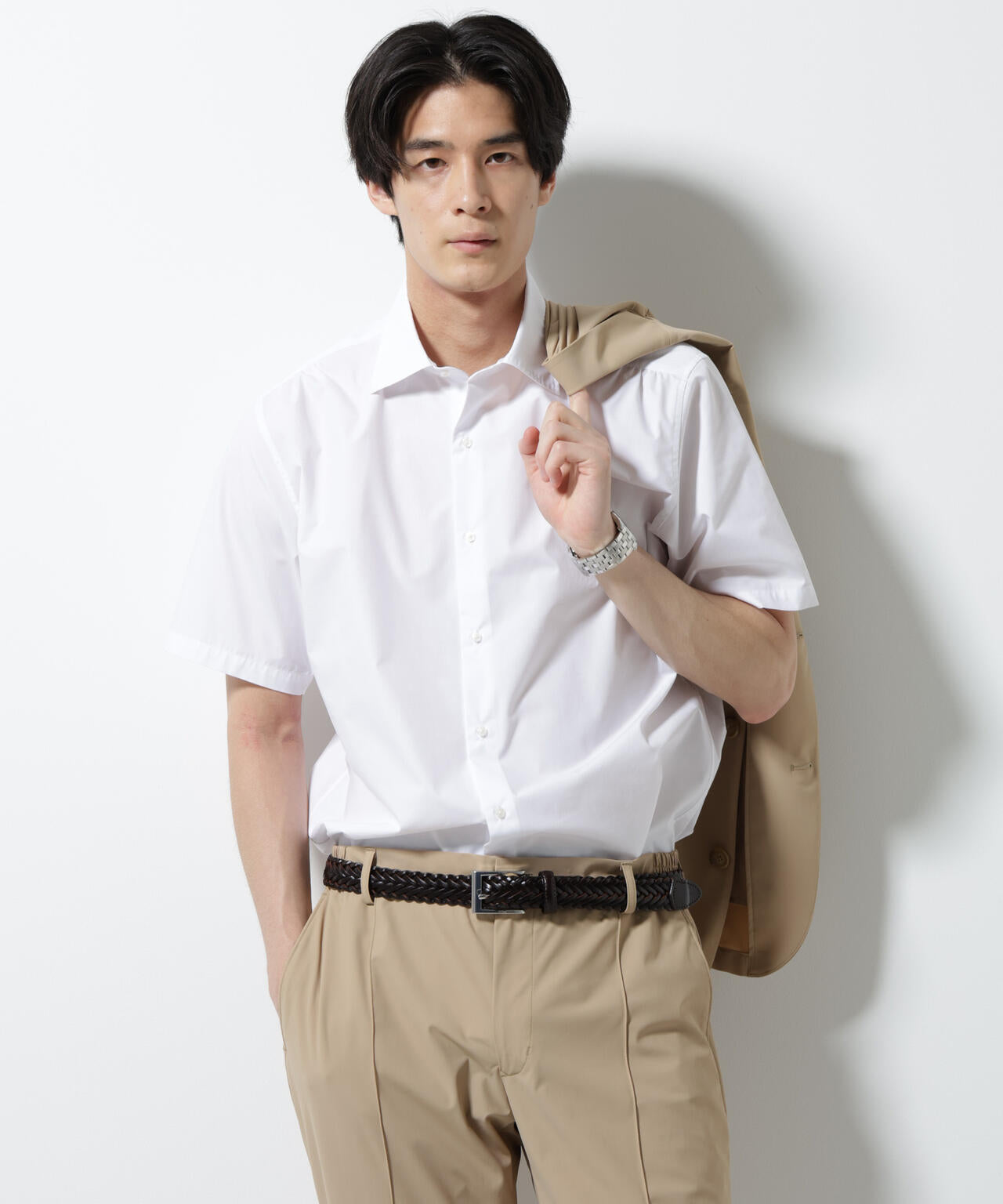 「N shirt」 速乾 セミワイドカラーシャツ半袖 6685121230