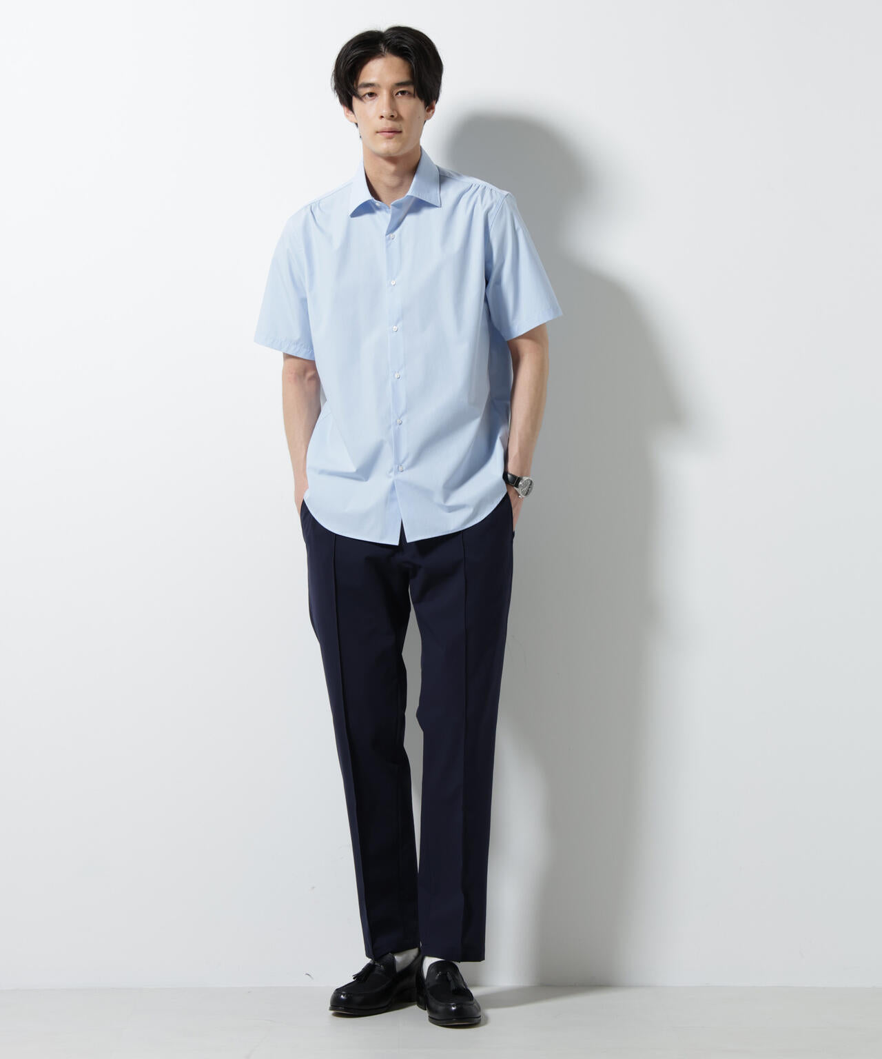 「N shirt」 速乾 セミワイドカラーシャツ半袖 6685121230