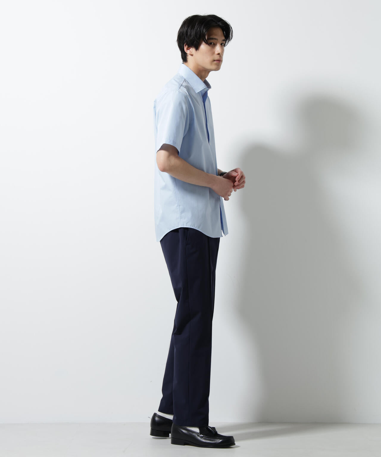 「N shirt」 速乾 セミワイドカラーシャツ半袖 6685121230