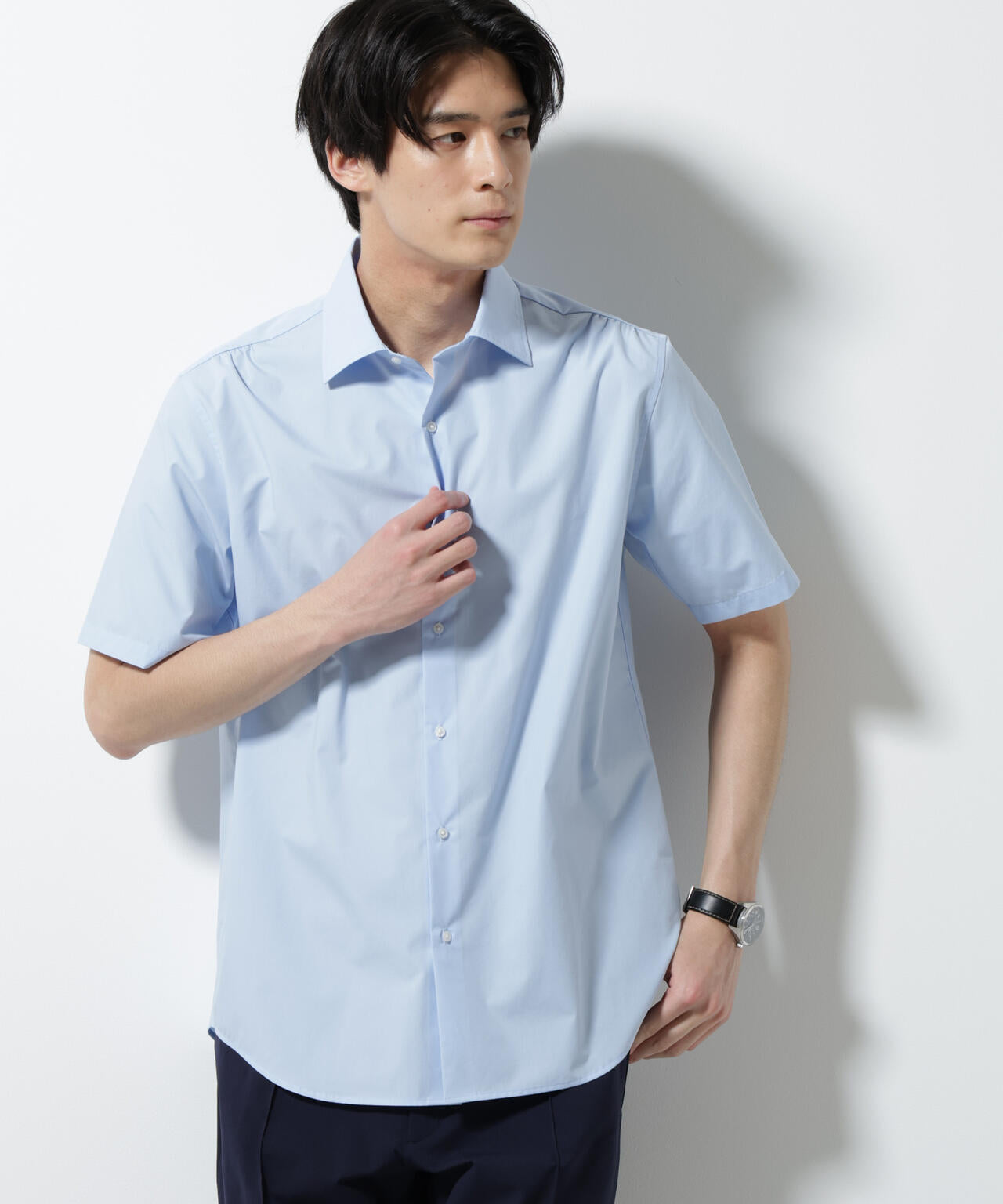 「N shirt」 速乾 セミワイドカラーシャツ半袖 6685121230