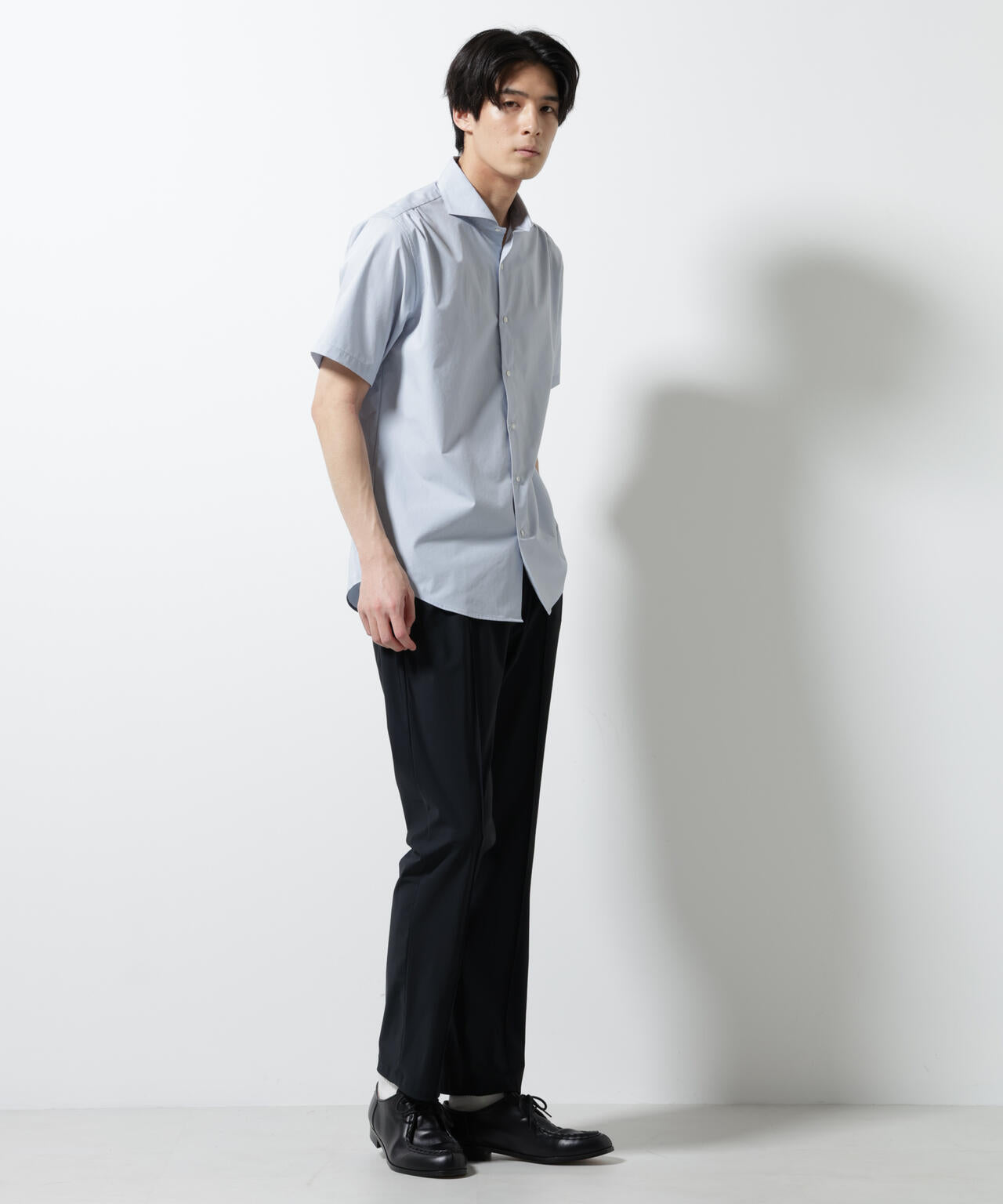 「N shirt」 速乾 ホリゾンタルカラーシャツ半袖 6685121231