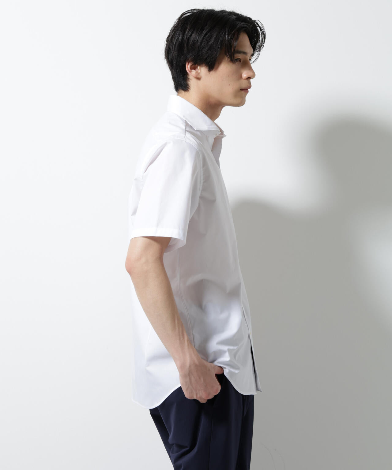 「N shirt」 速乾 ホリゾンタルカラーシャツ半袖 6685121231