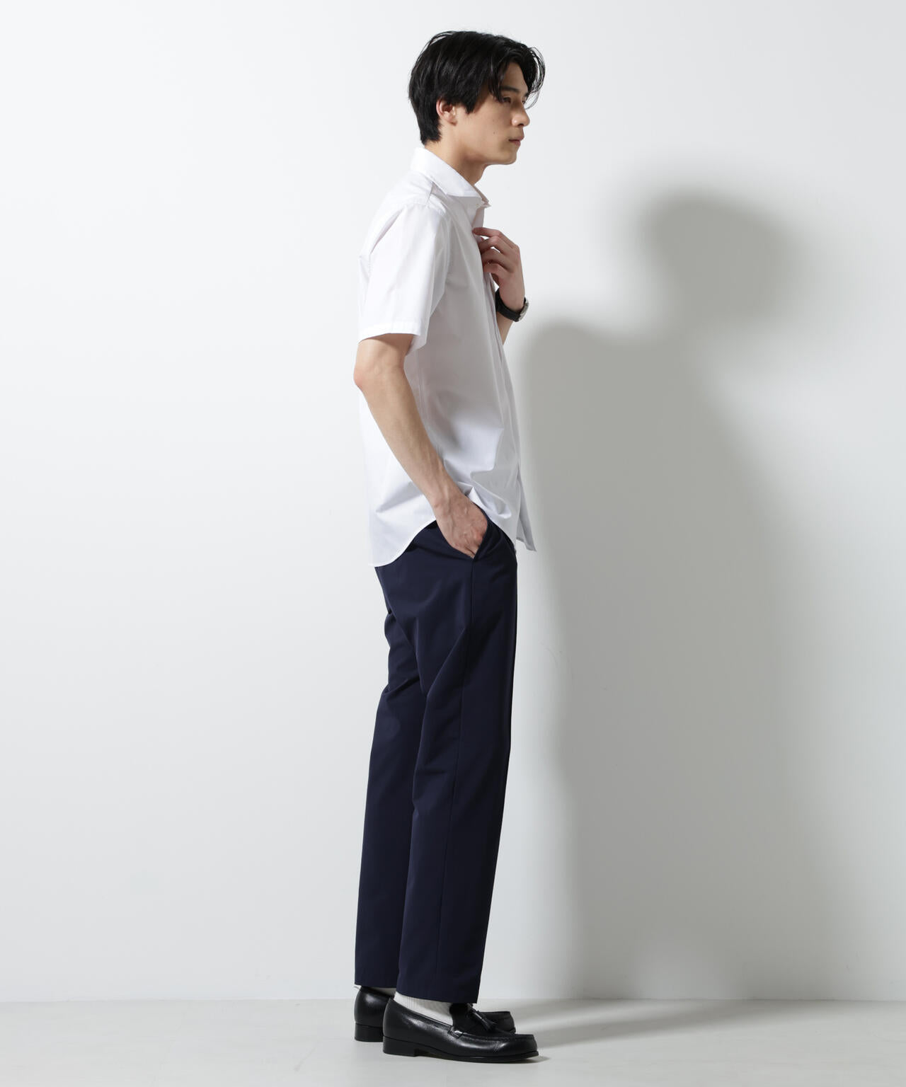 「N shirt」 速乾 ホリゾンタルカラーシャツ半袖 6685121231