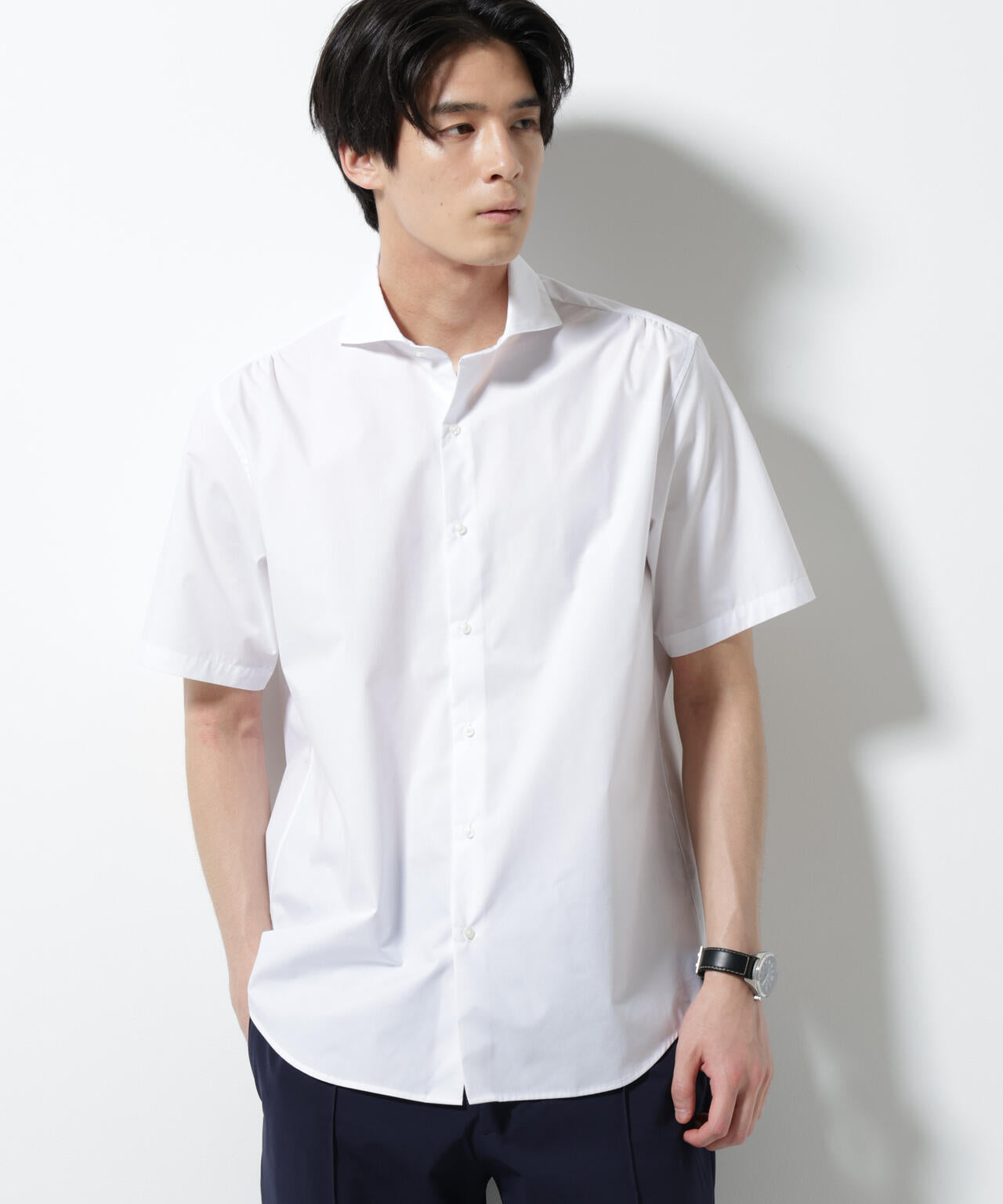 「N shirt」 速乾 ホリゾンタルカラーシャツ半袖 6685121231