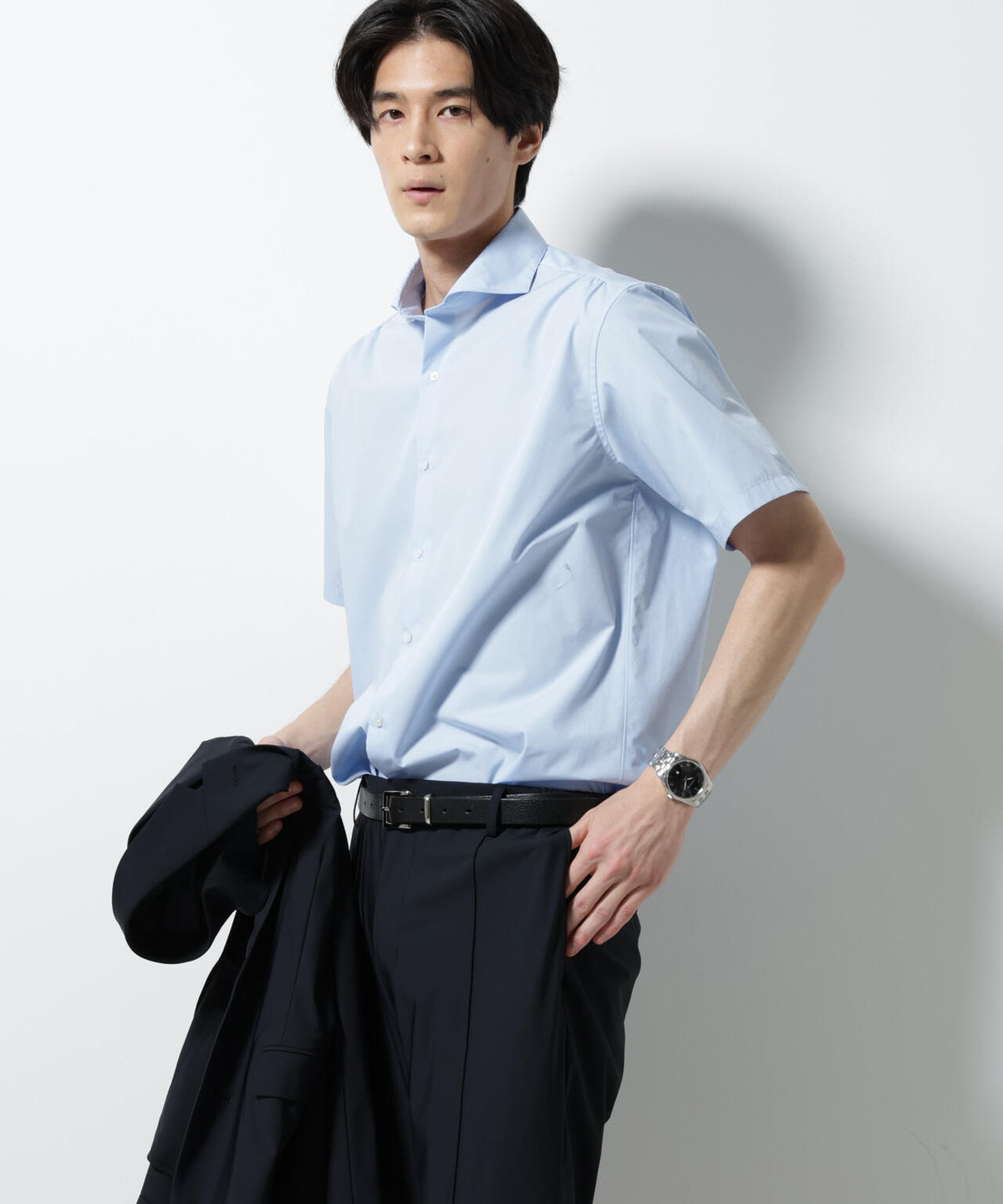 「N shirt」 速乾 ホリゾンタルカラーシャツ半袖 6685121231