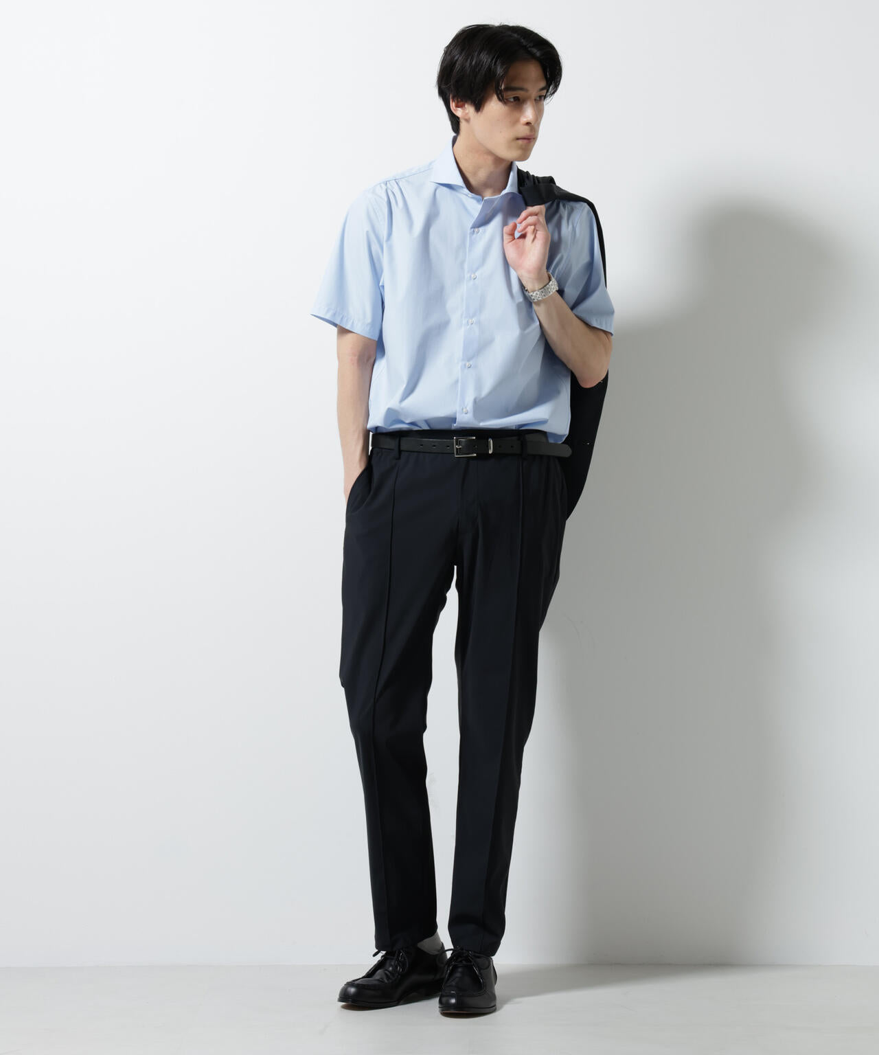 「N shirt」 速乾 ホリゾンタルカラーシャツ半袖 6685121231