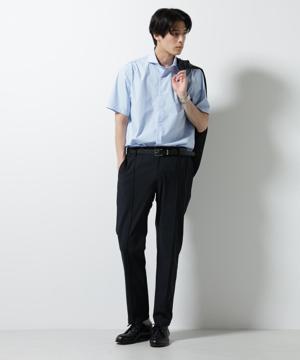 「N shirt」 速乾 ホリゾンタルカラーシャツ半袖 6685121231