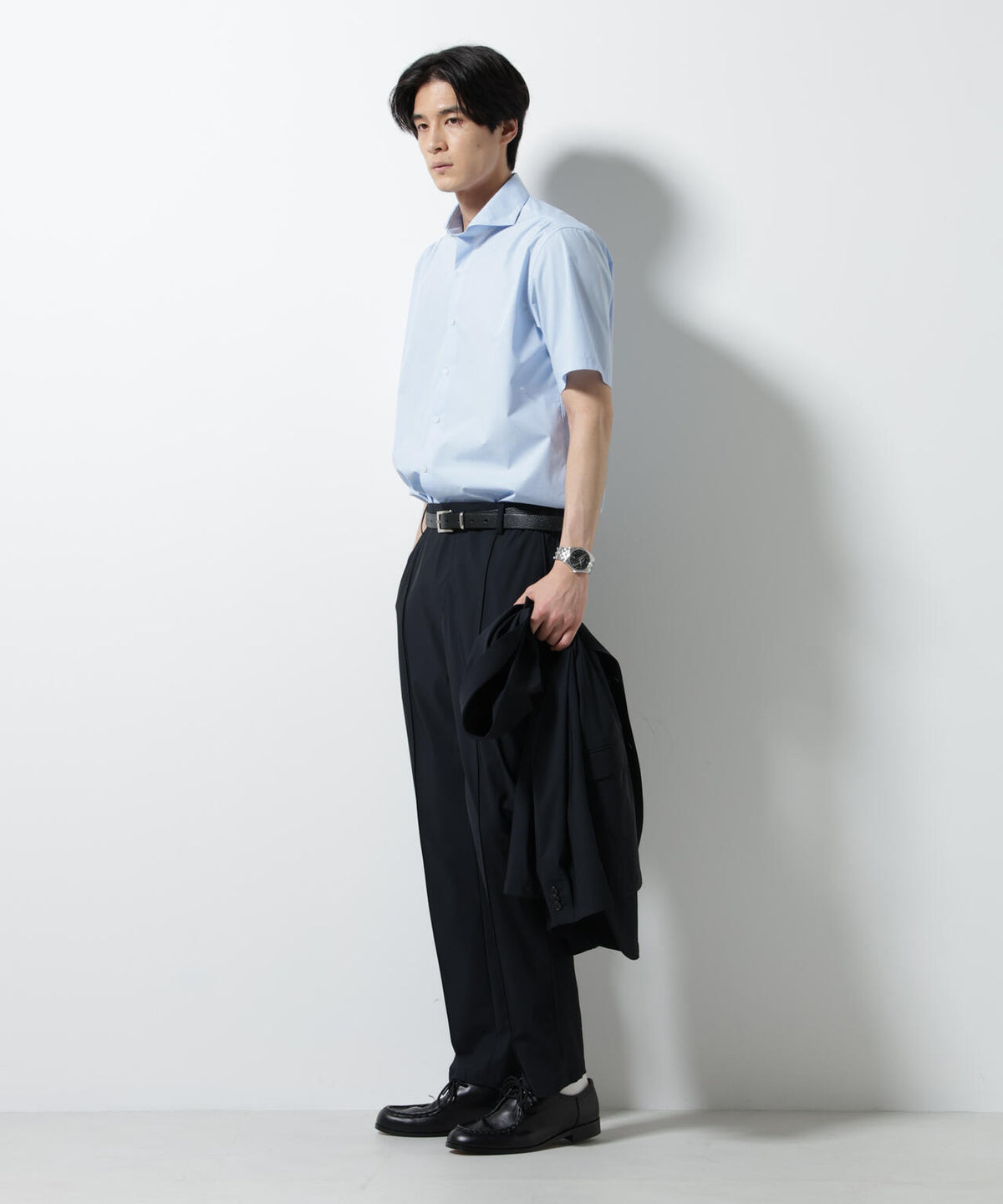 「N shirt」 速乾 ホリゾンタルカラーシャツ半袖 6685121231