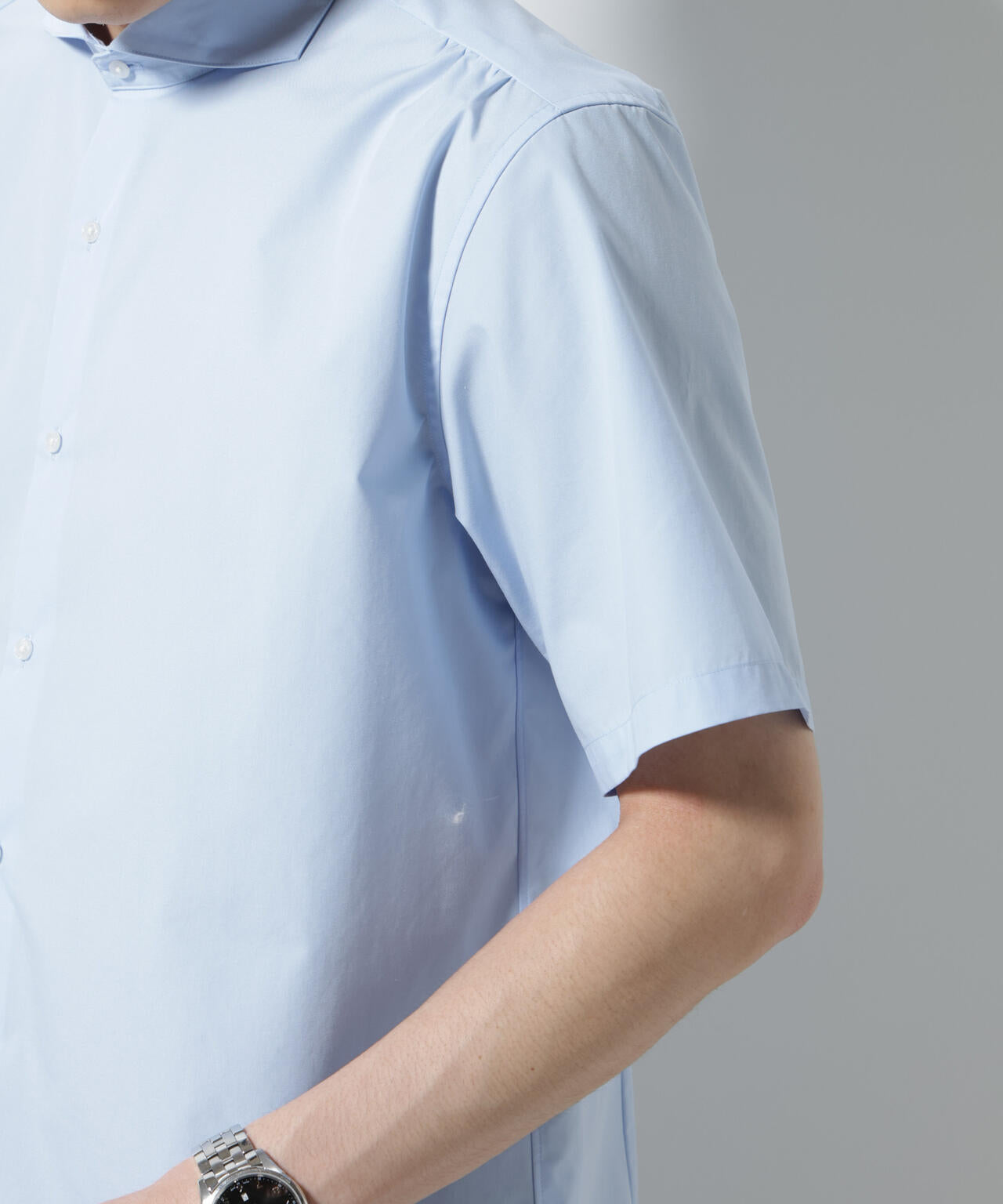 「N shirt」 速乾 ホリゾンタルカラーシャツ半袖 6685121231